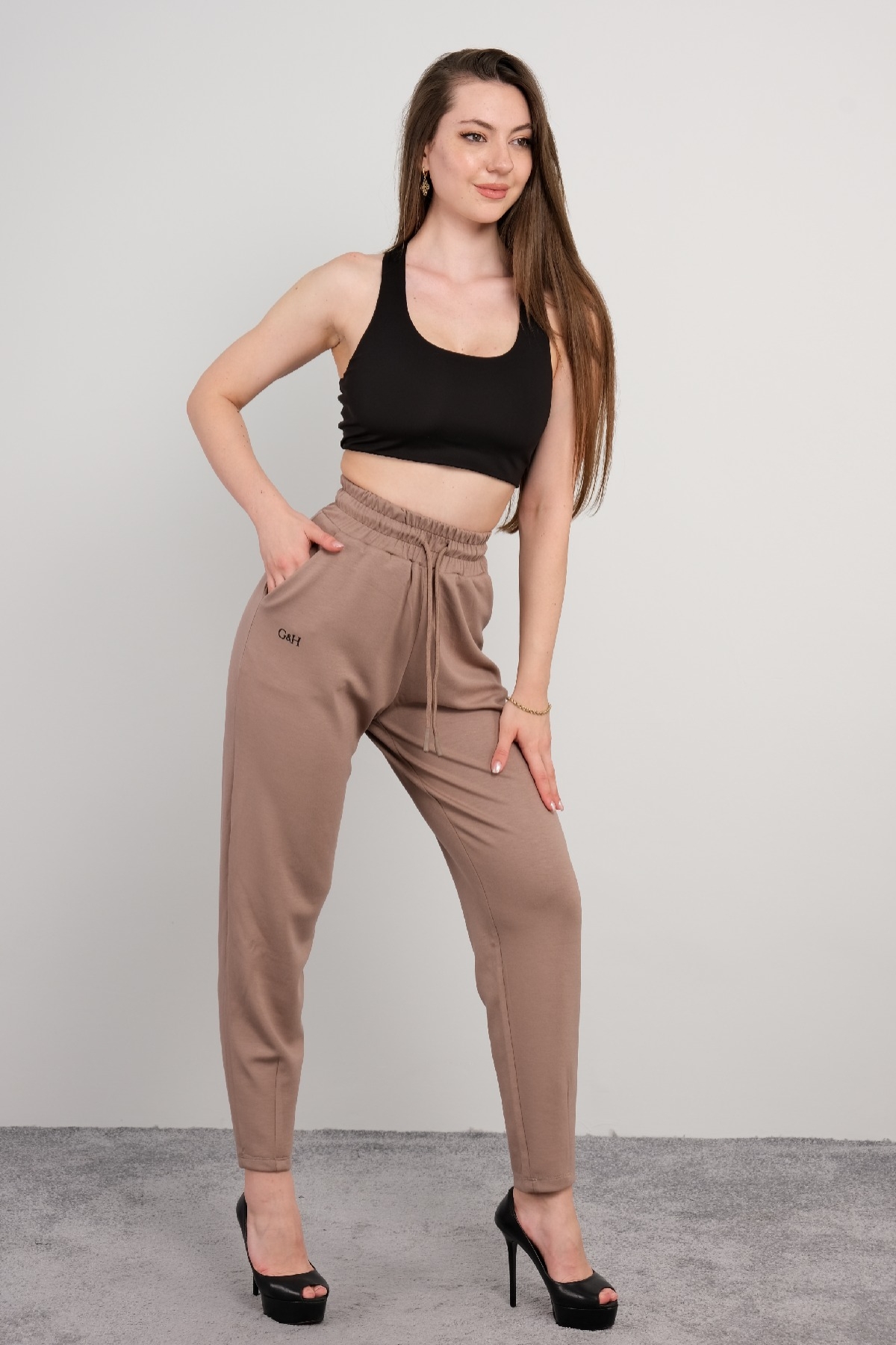 women pants-Mink