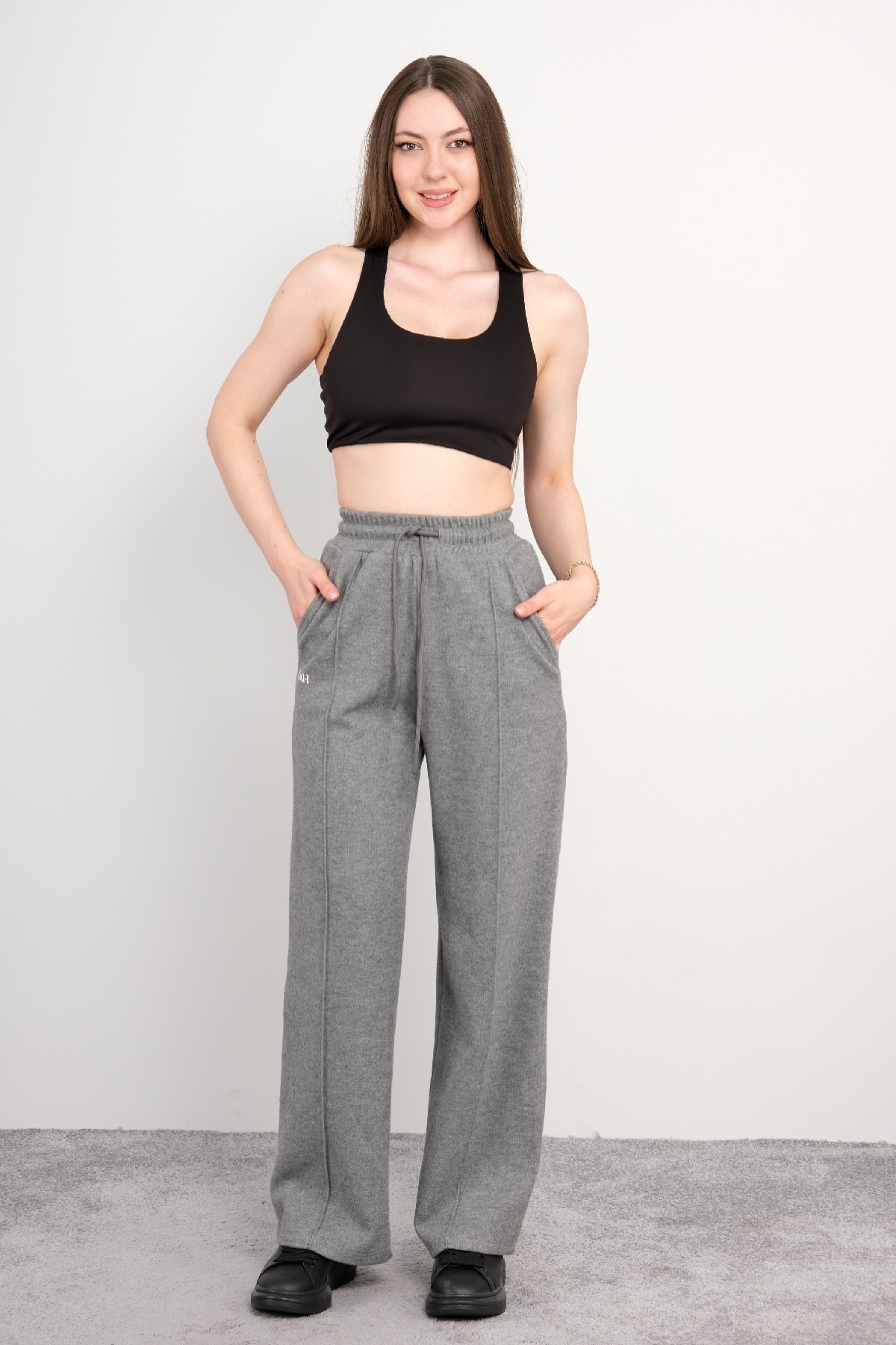 women pants-Grey