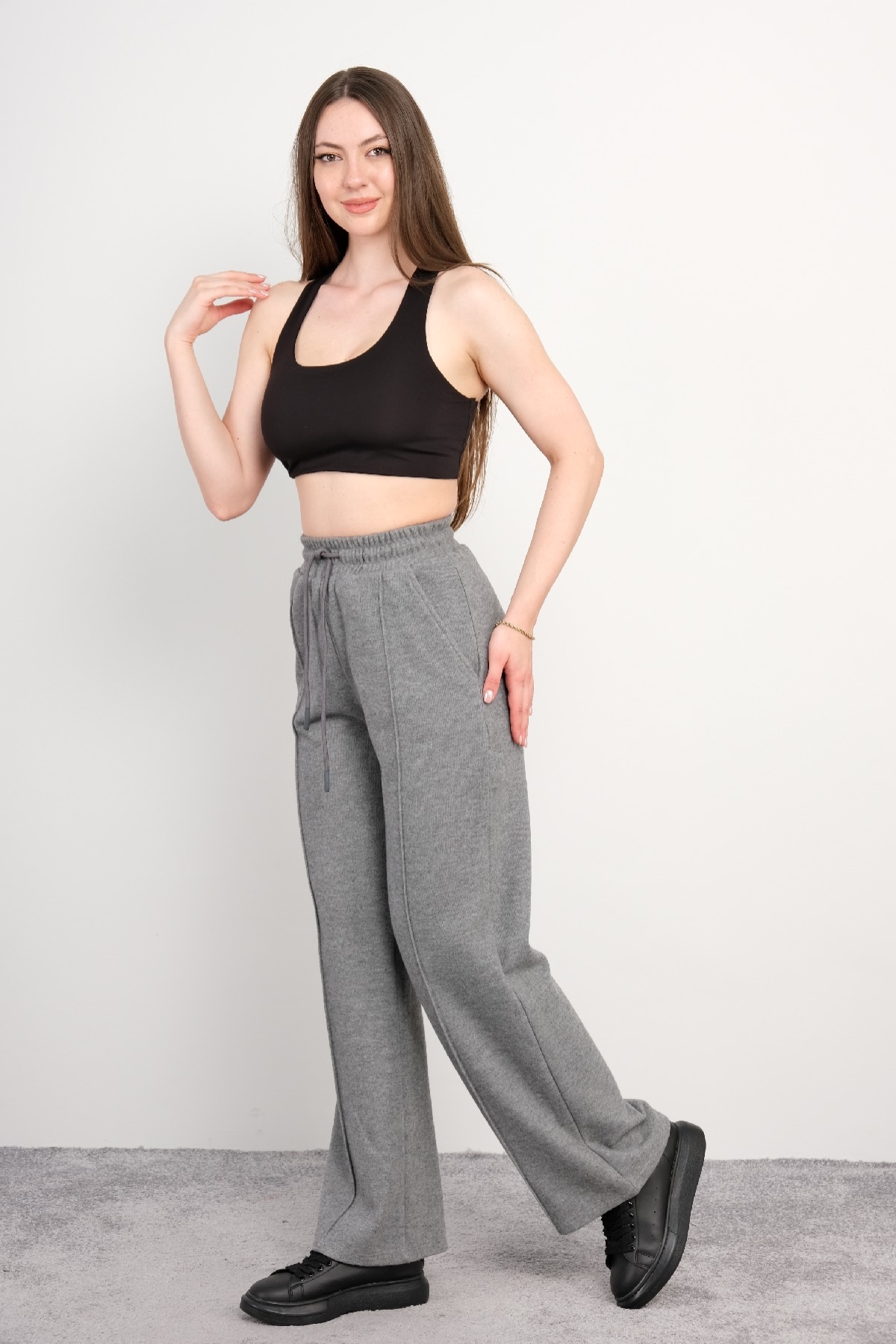 women pants-Grey