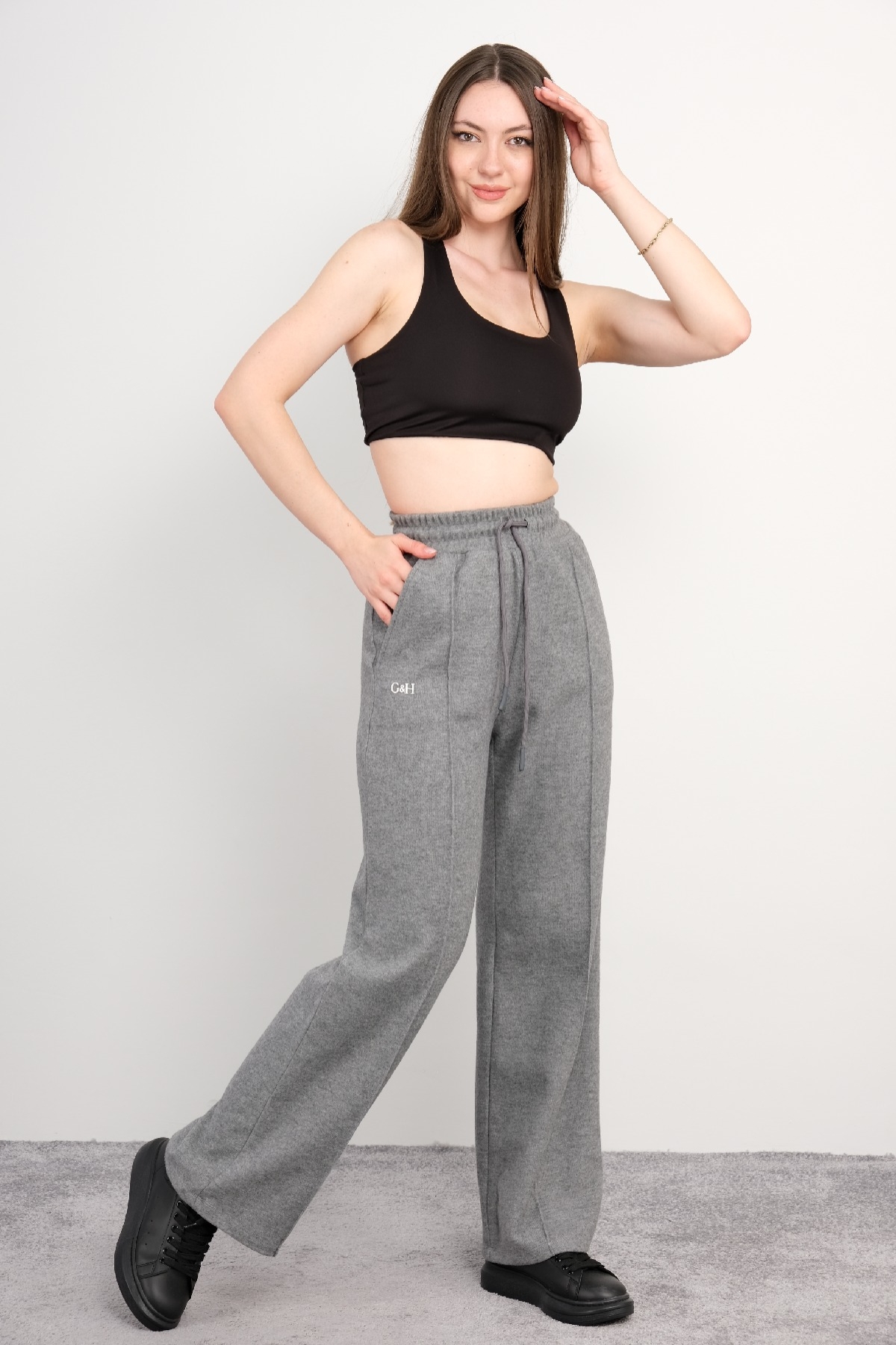 women pants-Grey