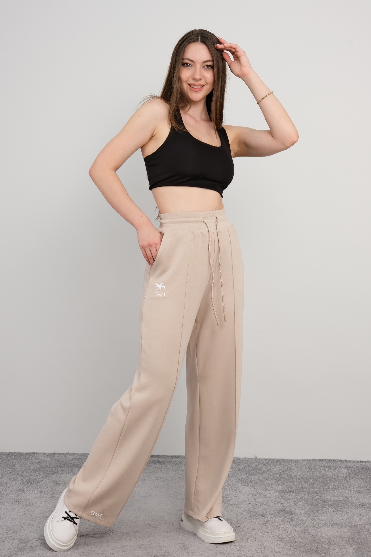 women pants-Beige