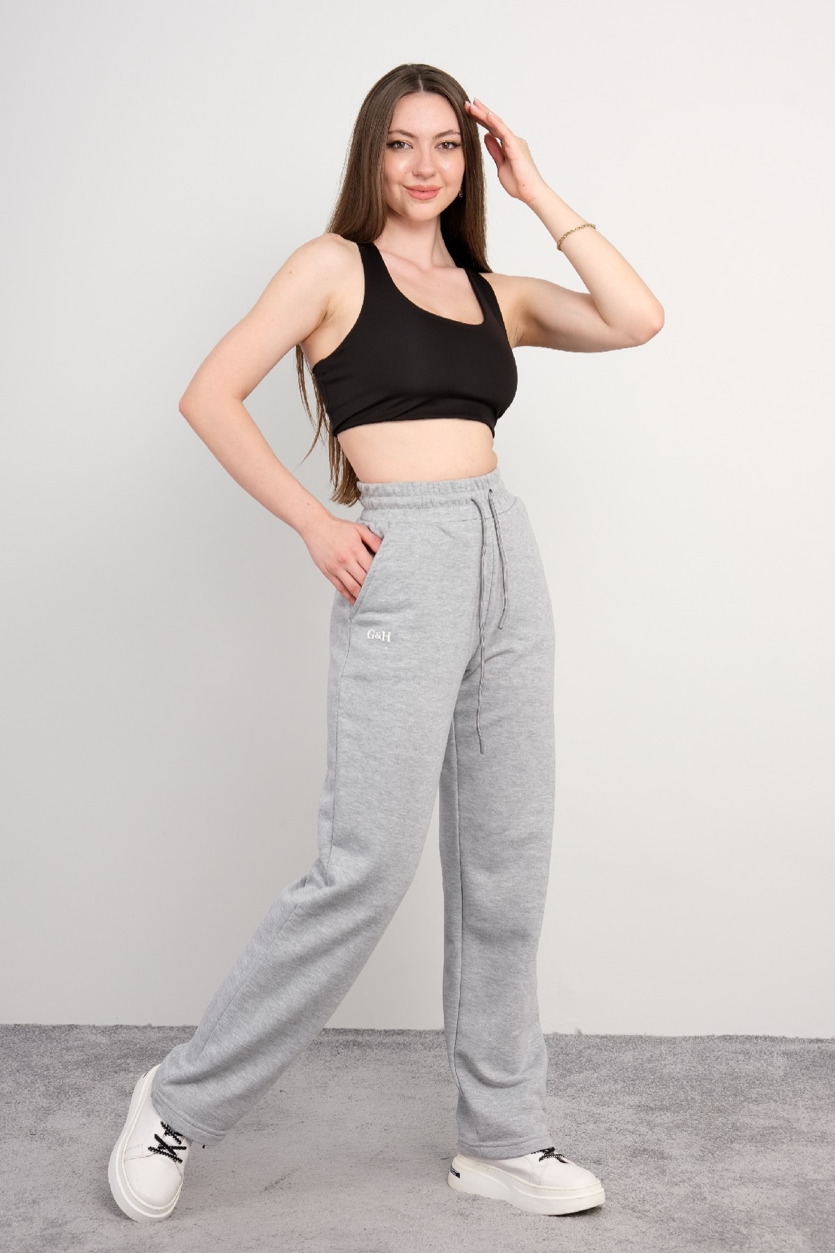 women pants-Grey