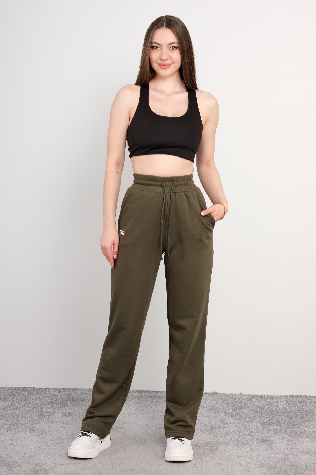 women pants-Khaki