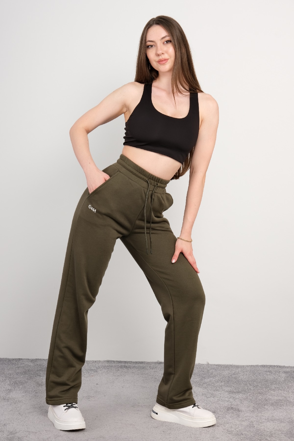 women pants-Khaki