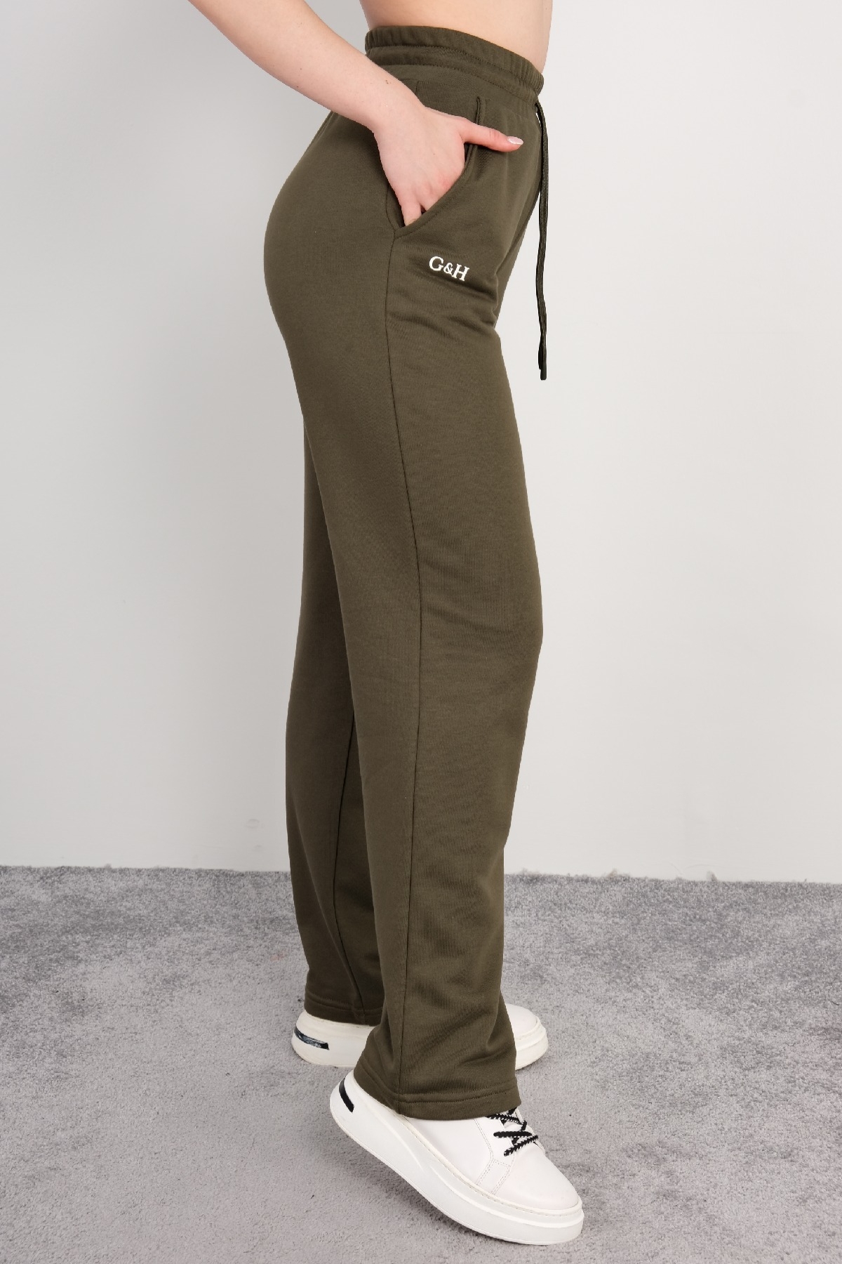 women pants-Khaki