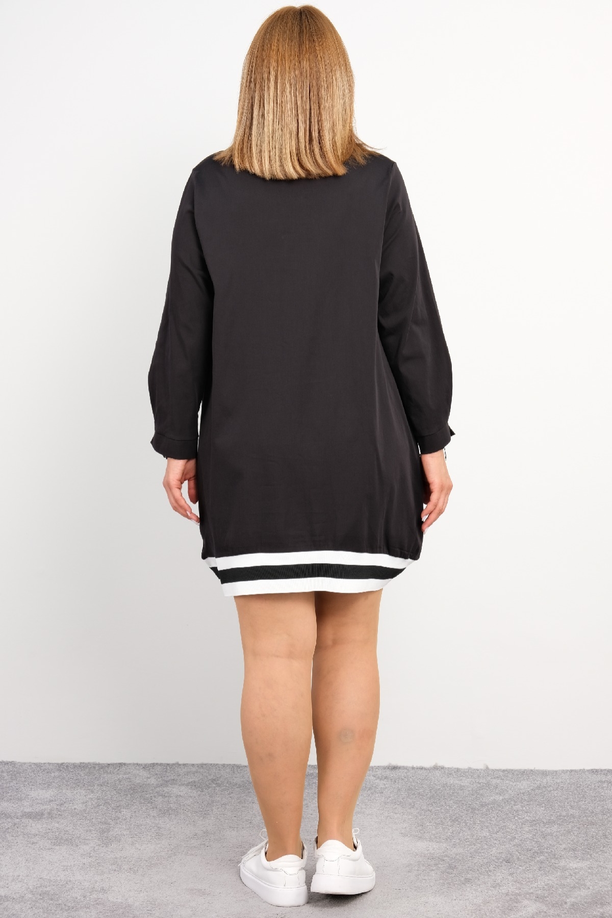 Casual Plus Size Dress-Black