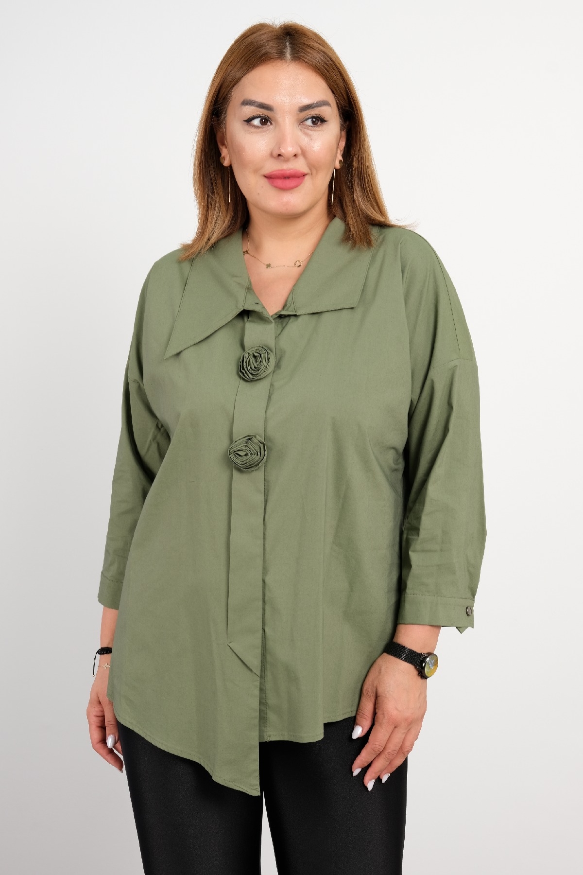 Plus Size Shirt-Khaki