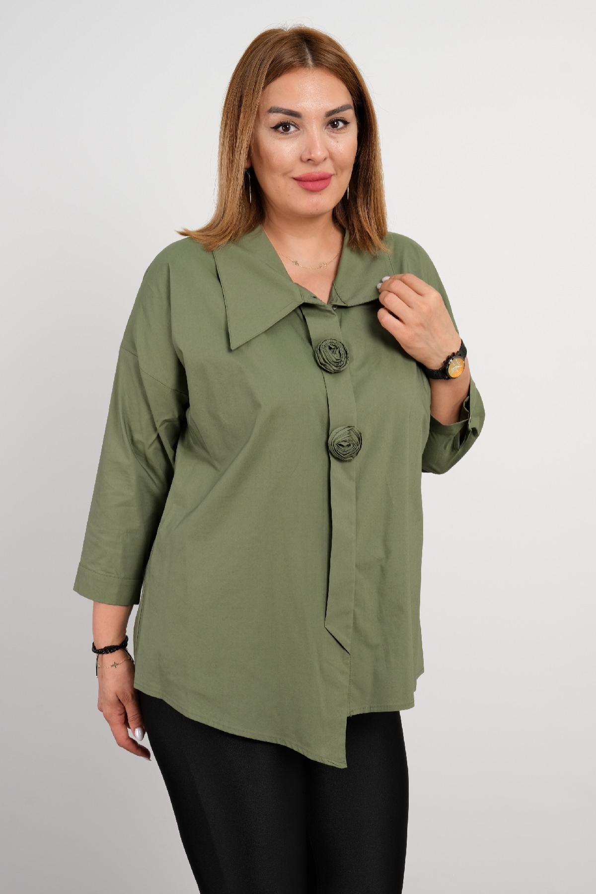 Plus Size Shirt-Khaki