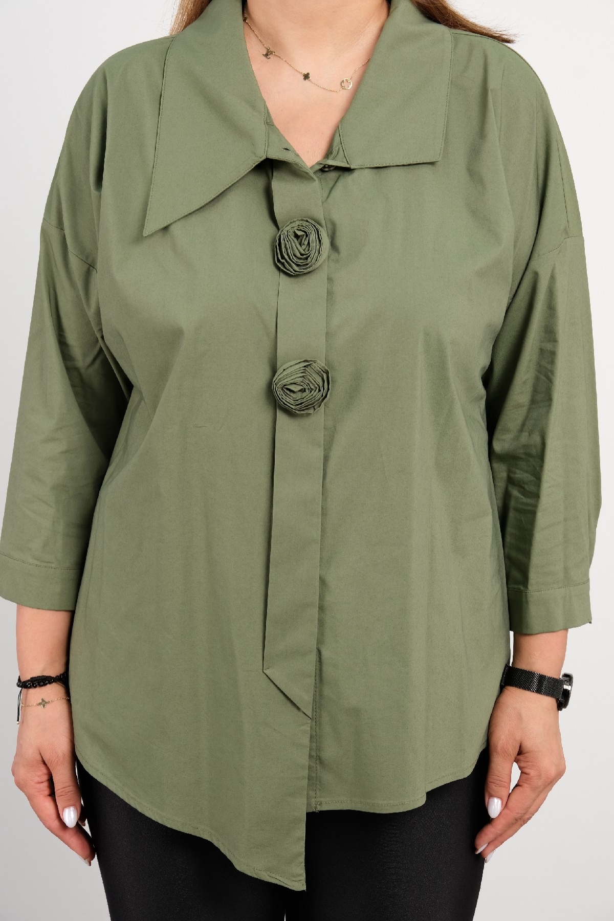 Plus Size Shirt-Khaki