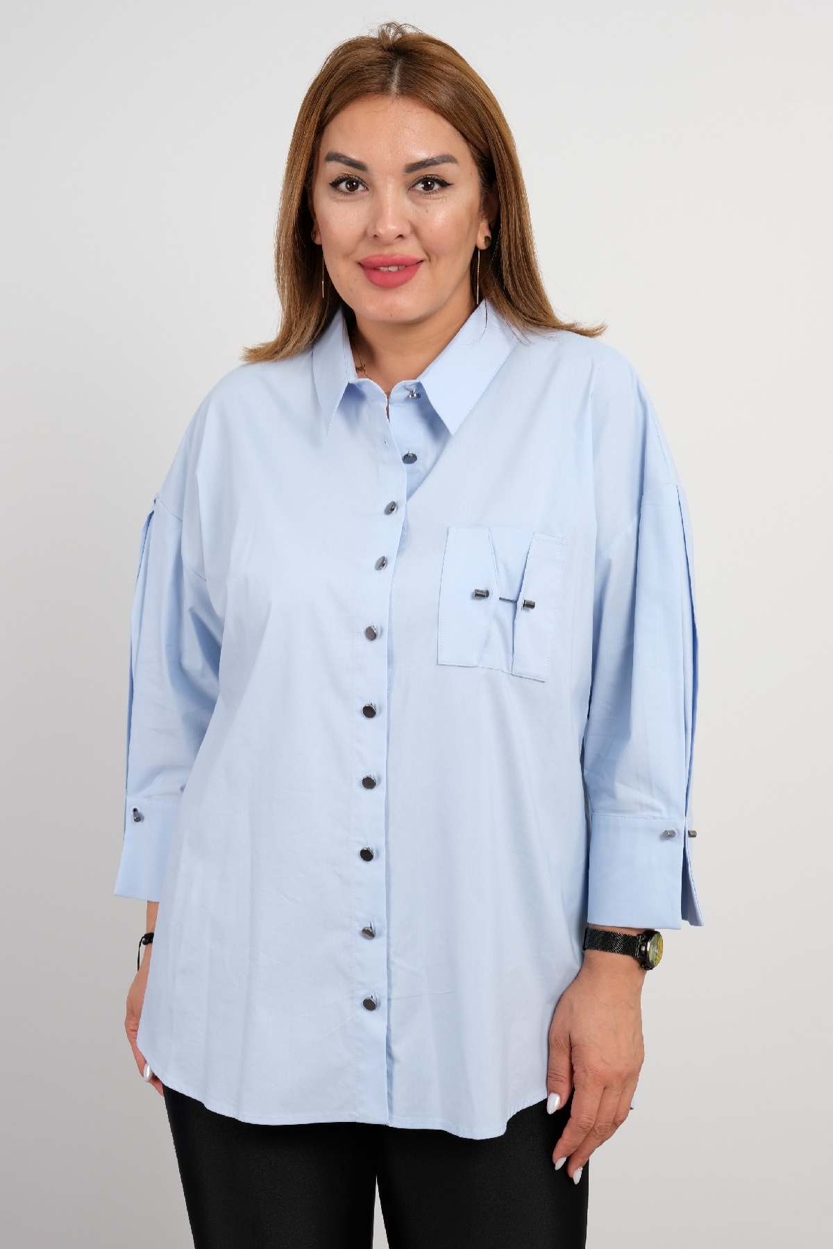 Plus Size Shirt-Blue