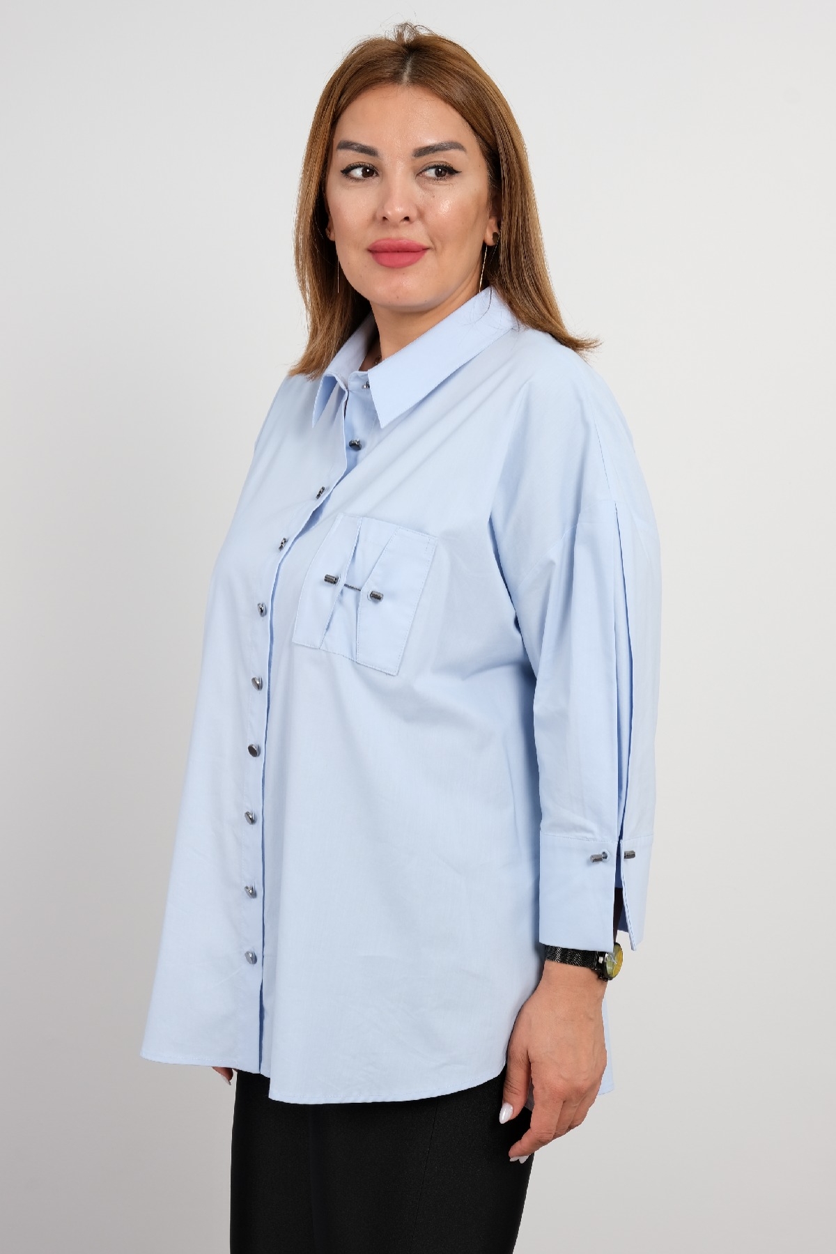 Plus Size Shirt-Blue