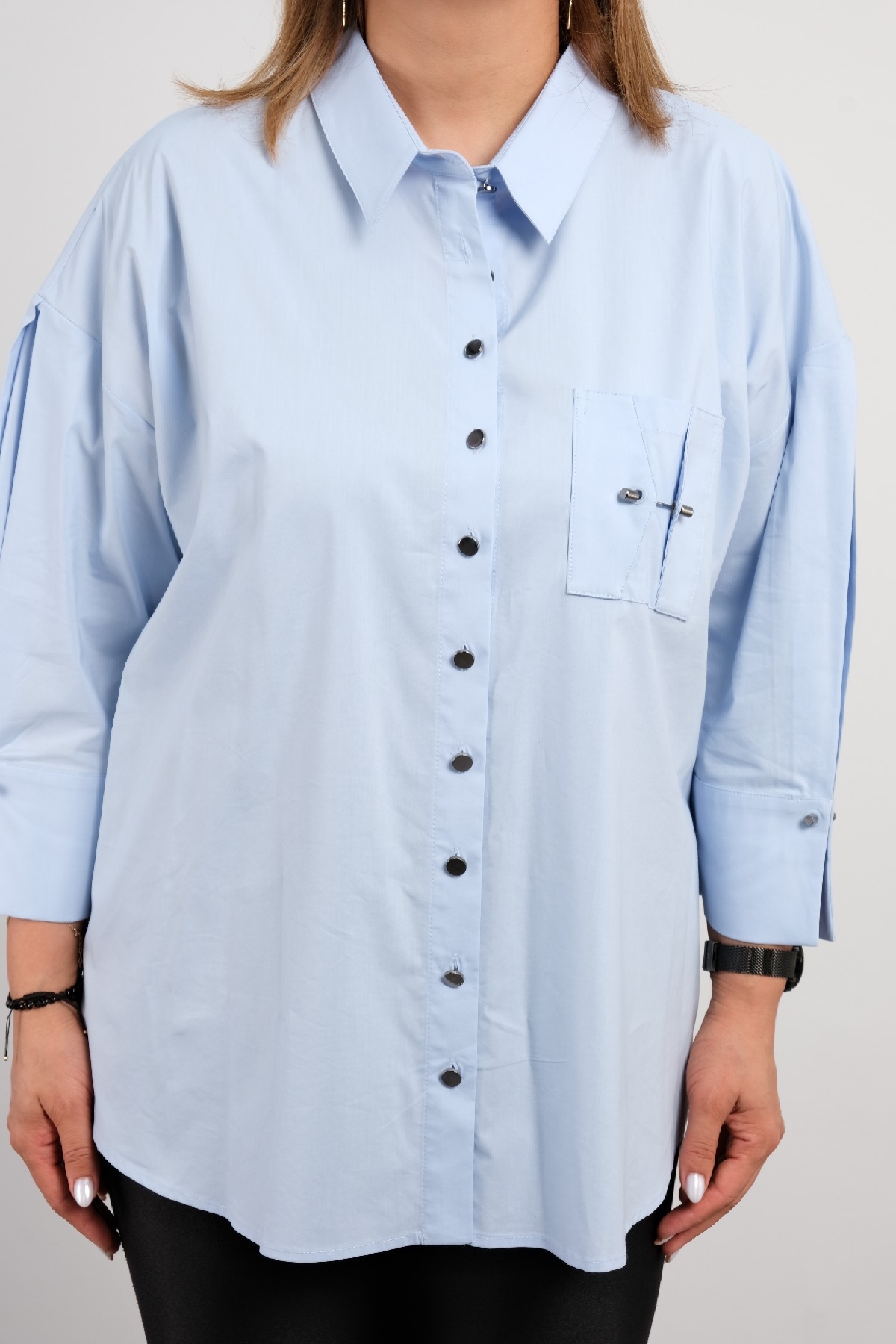 Plus Size Shirt-Blue