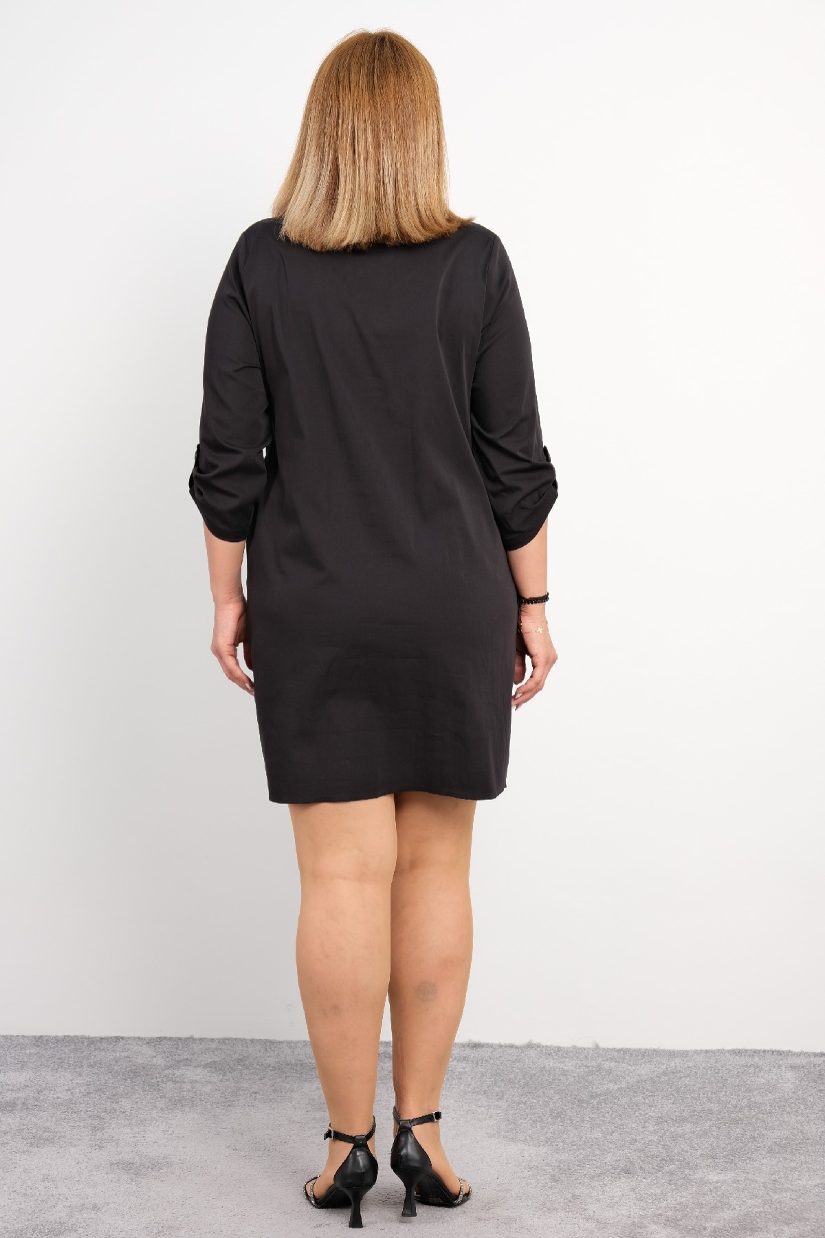 Casual Plus Size Dress-Black