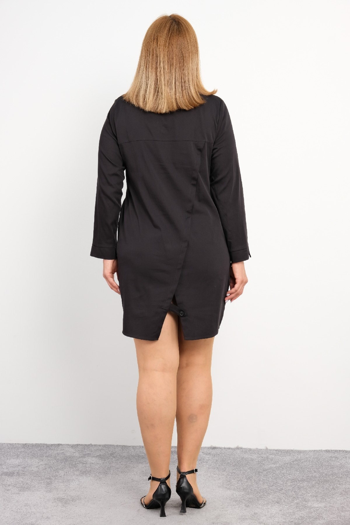 Casual Plus Size Dress-Black