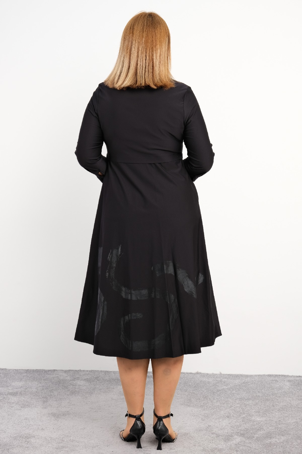 Plus Size Long Dress-Black