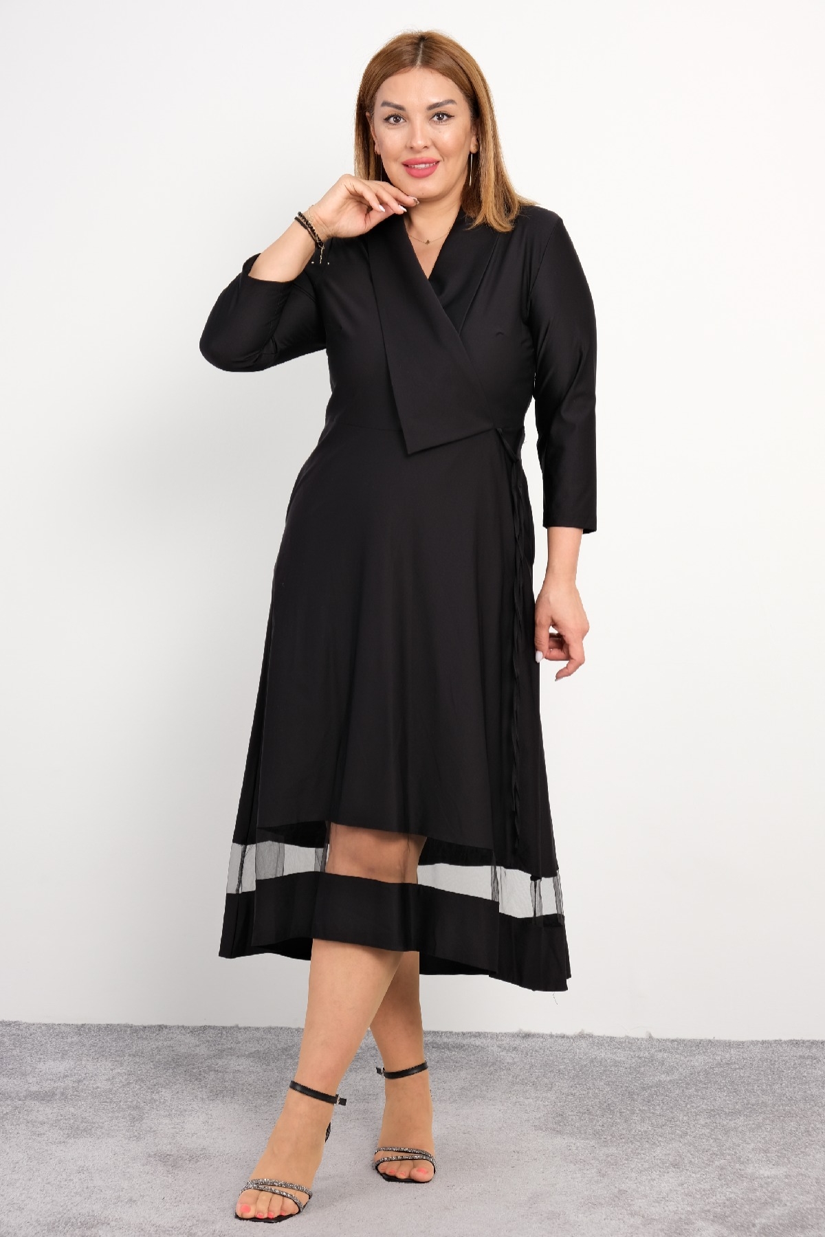 Plus Size Long Dress-Black