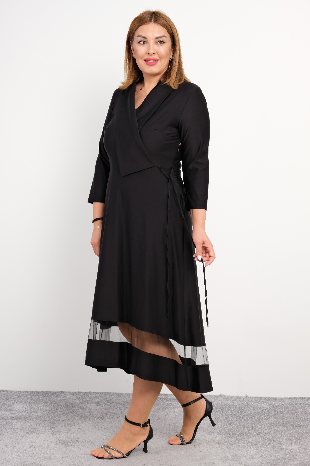 Plus Size Long Dress-Black