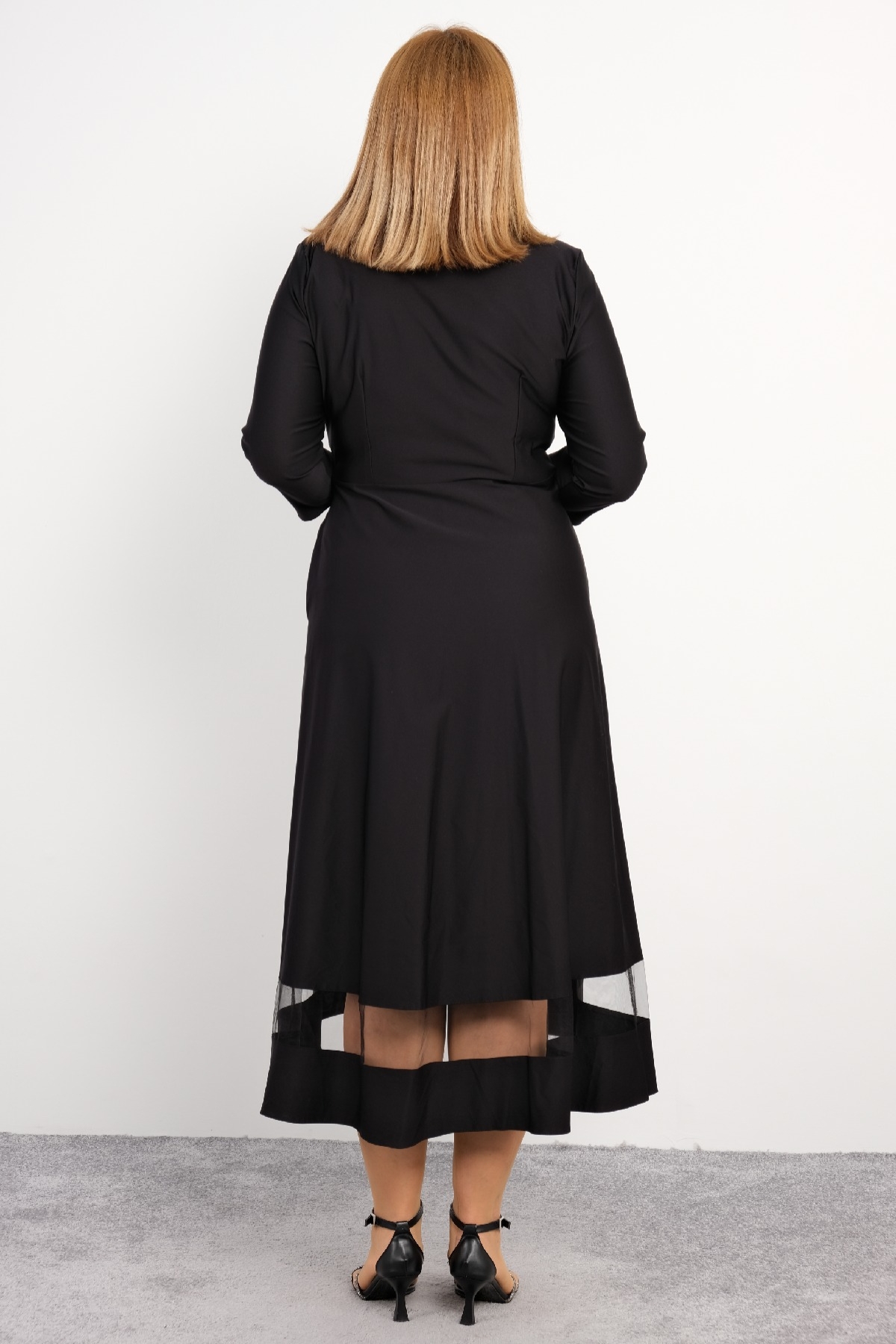 Plus Size Long Dress-Black