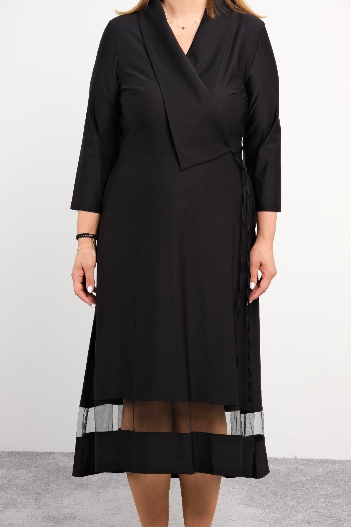 Plus Size Long Dress-Black