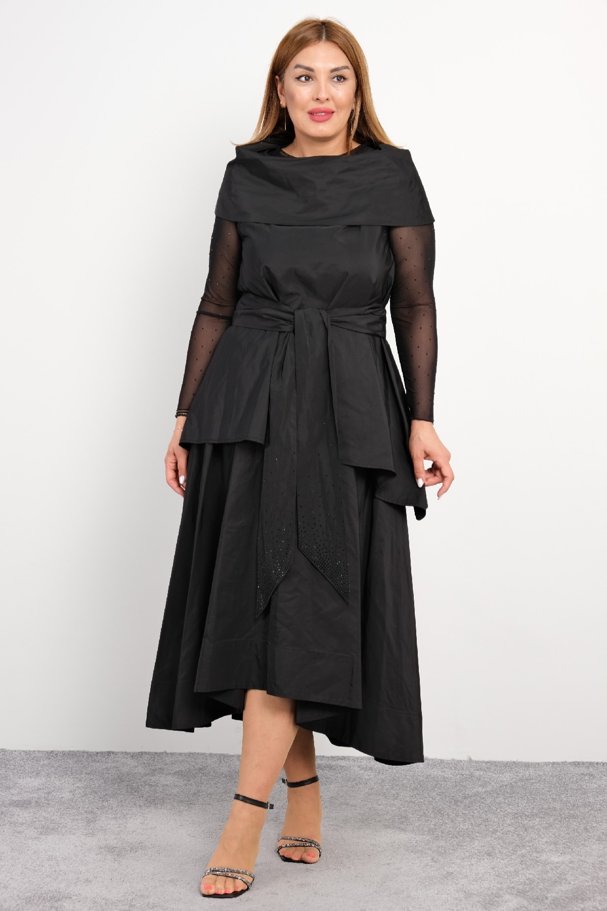 Casual Plus Size Dress-Black