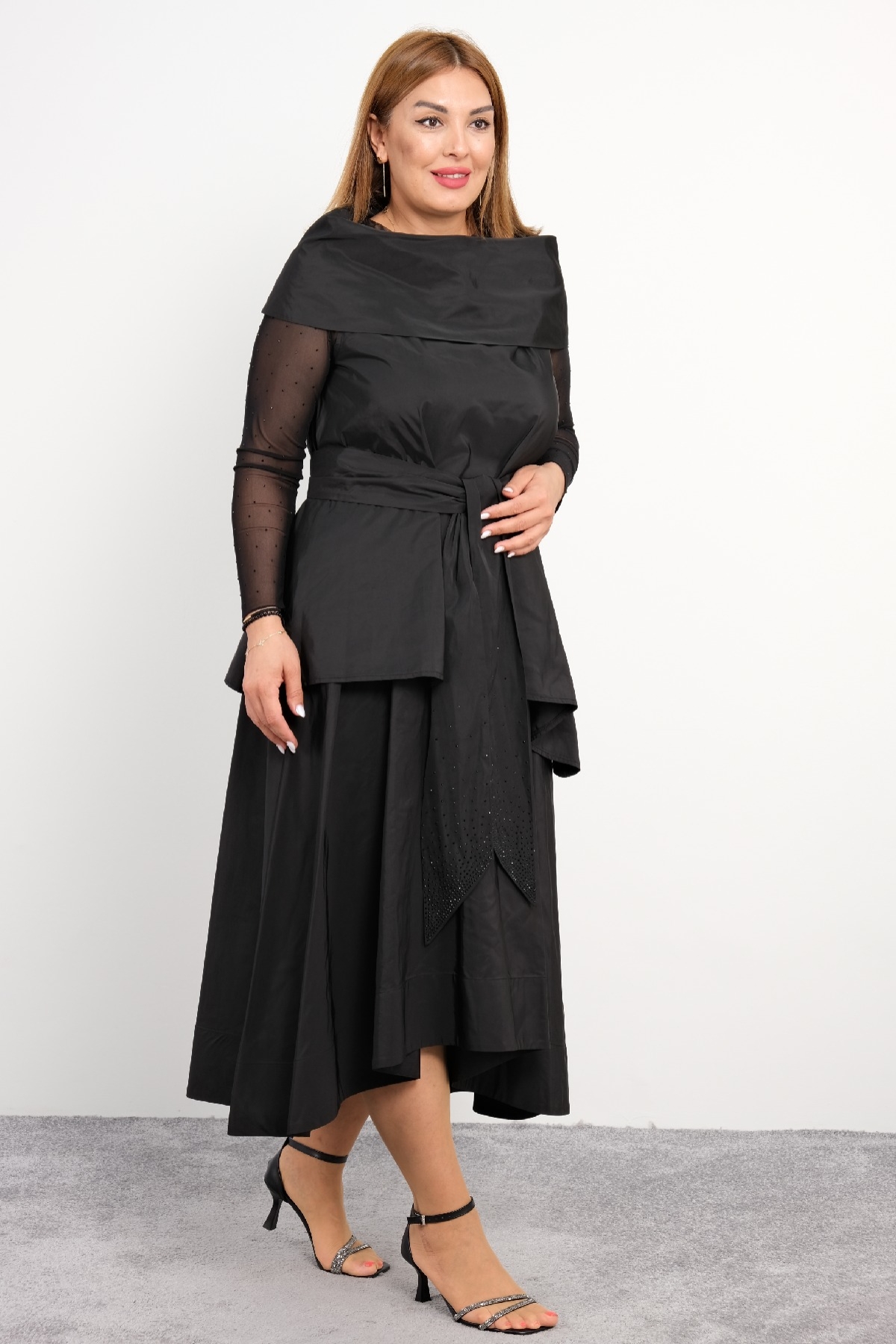 Casual Plus Size Dress-Black