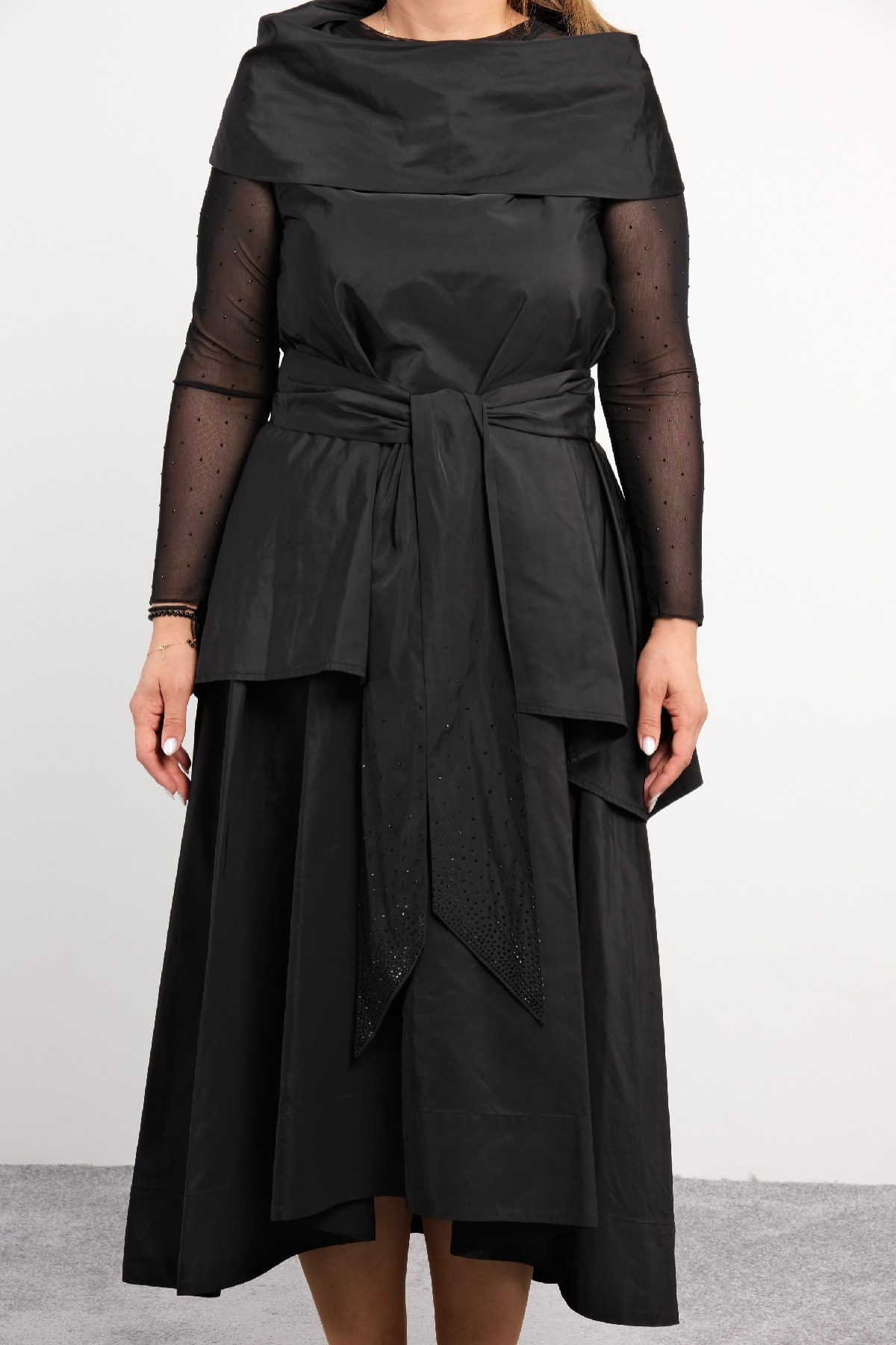 Casual Plus Size Dress-Black