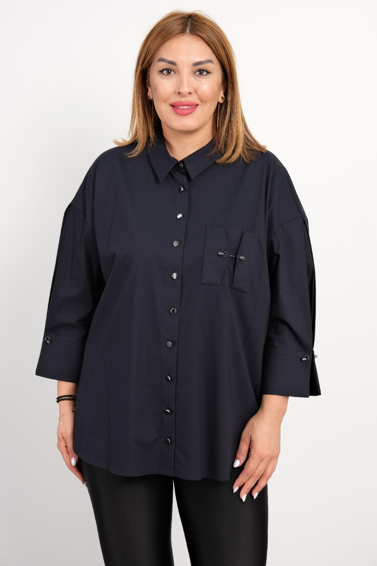 Super Plus Size Shirt-Dark Blue