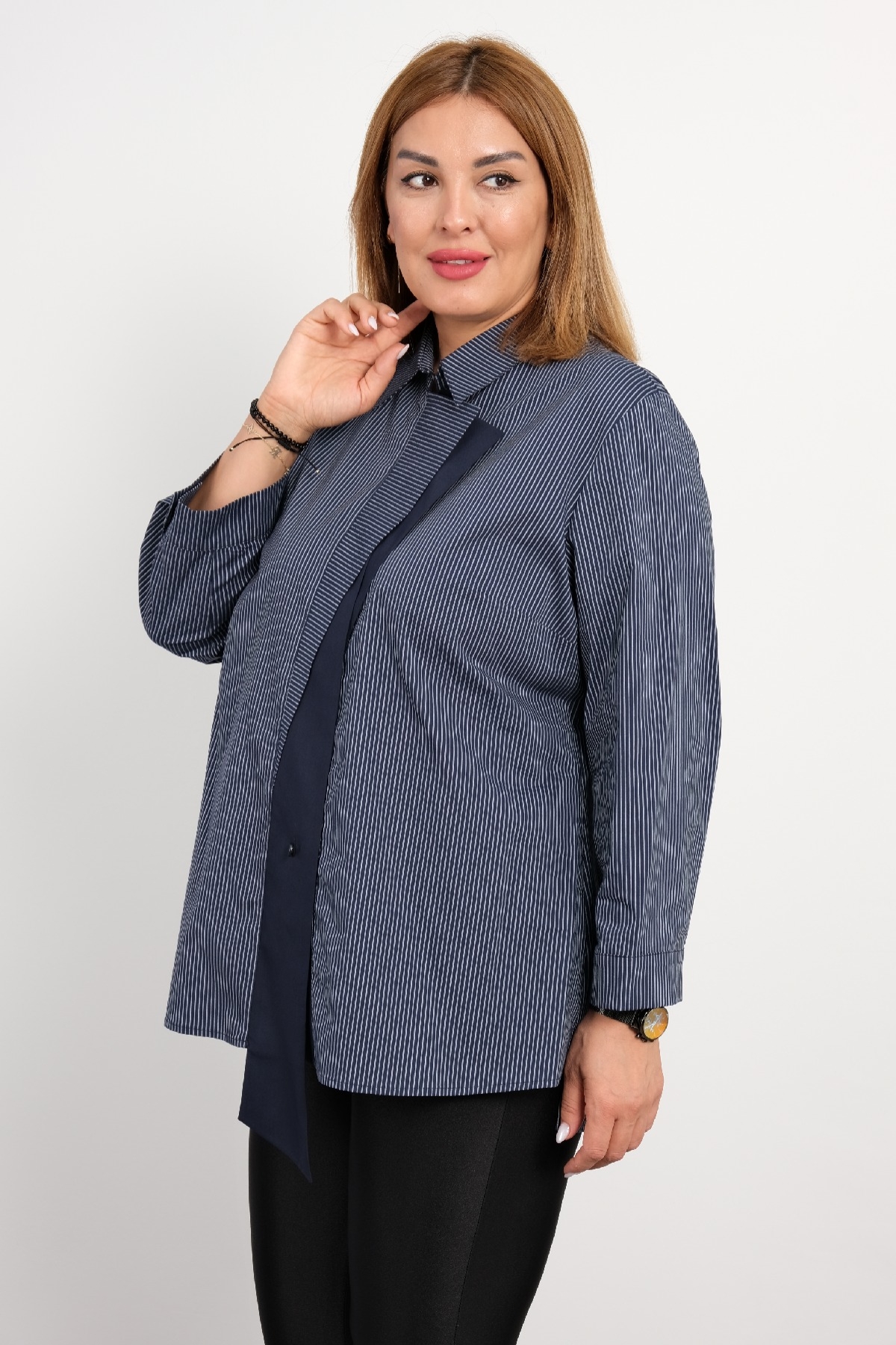 Plus Size Shirt-Dark Blue