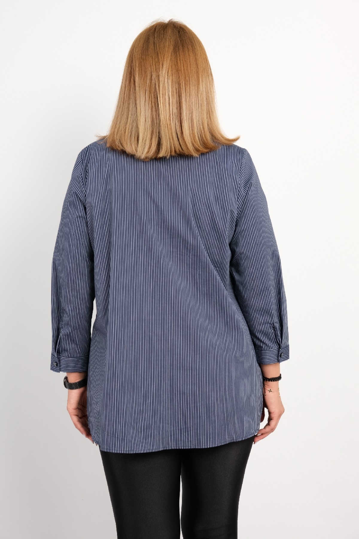 Plus Size Blouse-Dark Blue