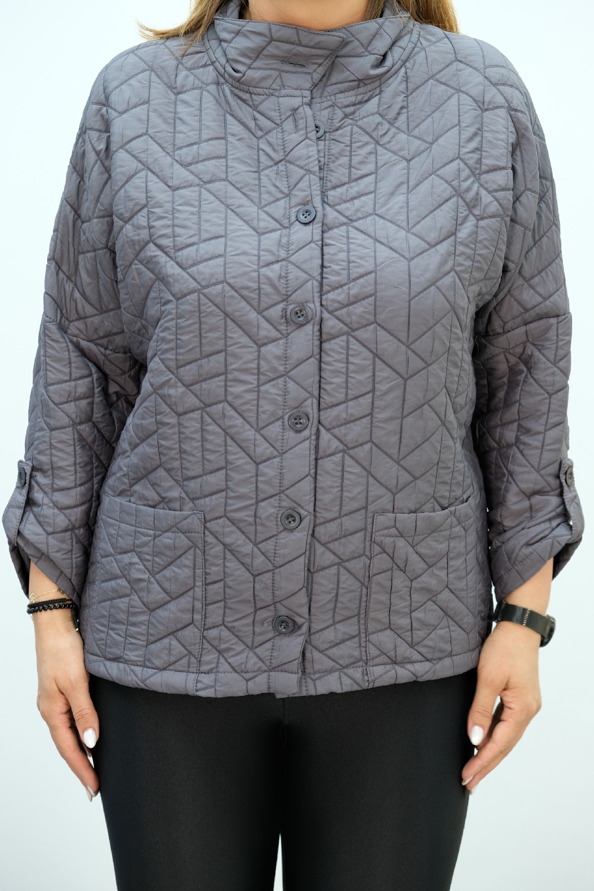 Plus Size Coat-Grey