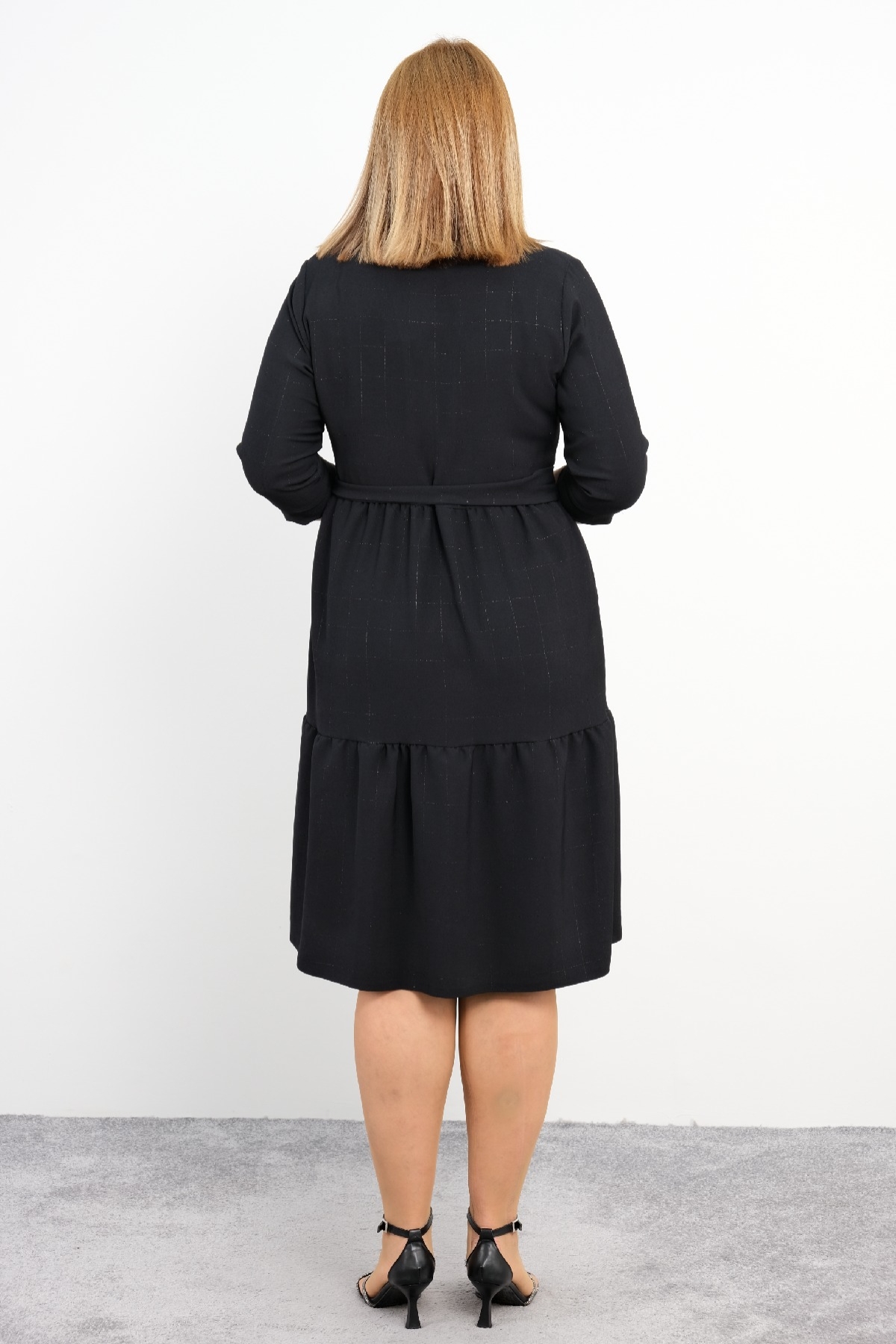 Casual Plus Size Dress-Black