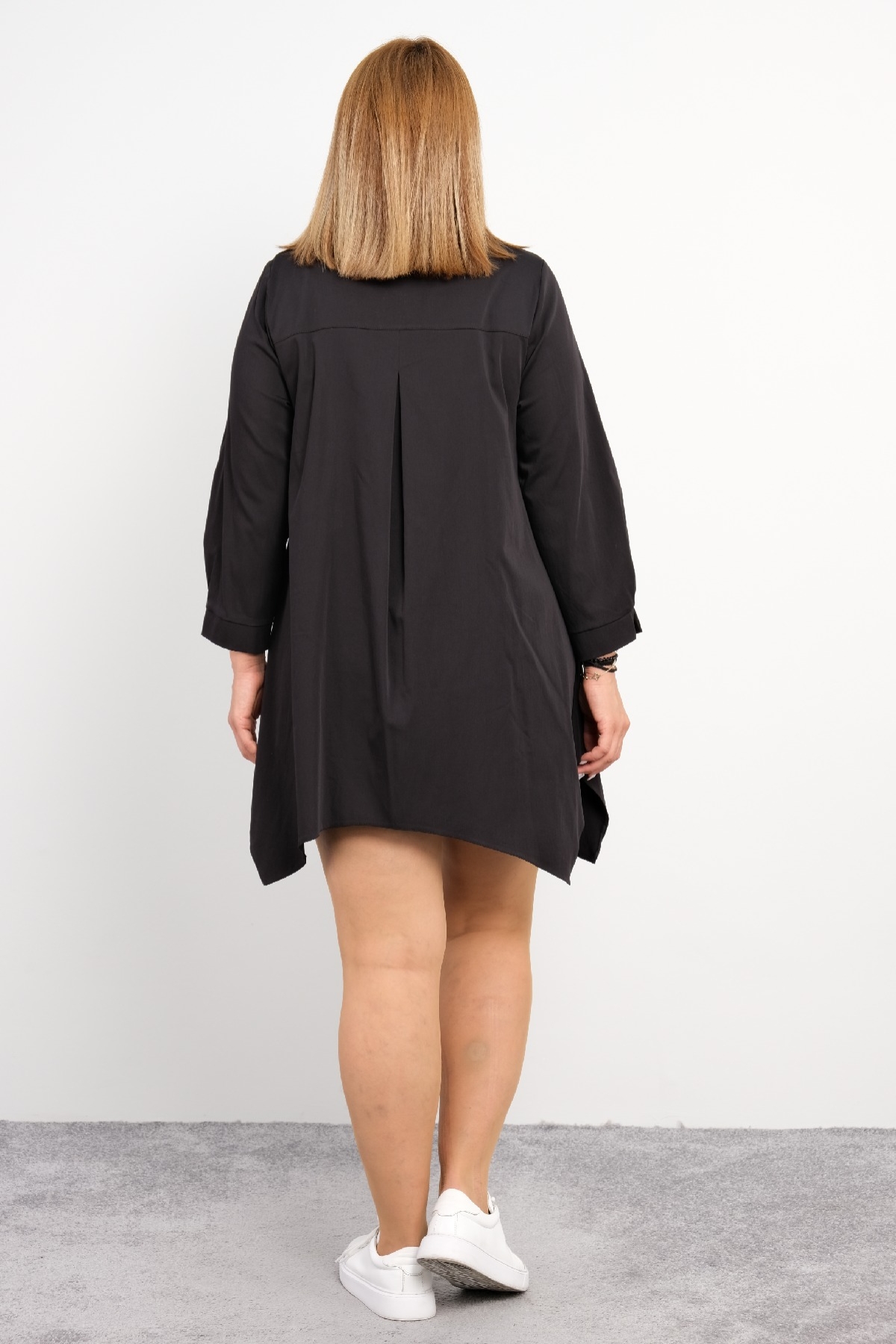 Casual Plus Size Dress-Black