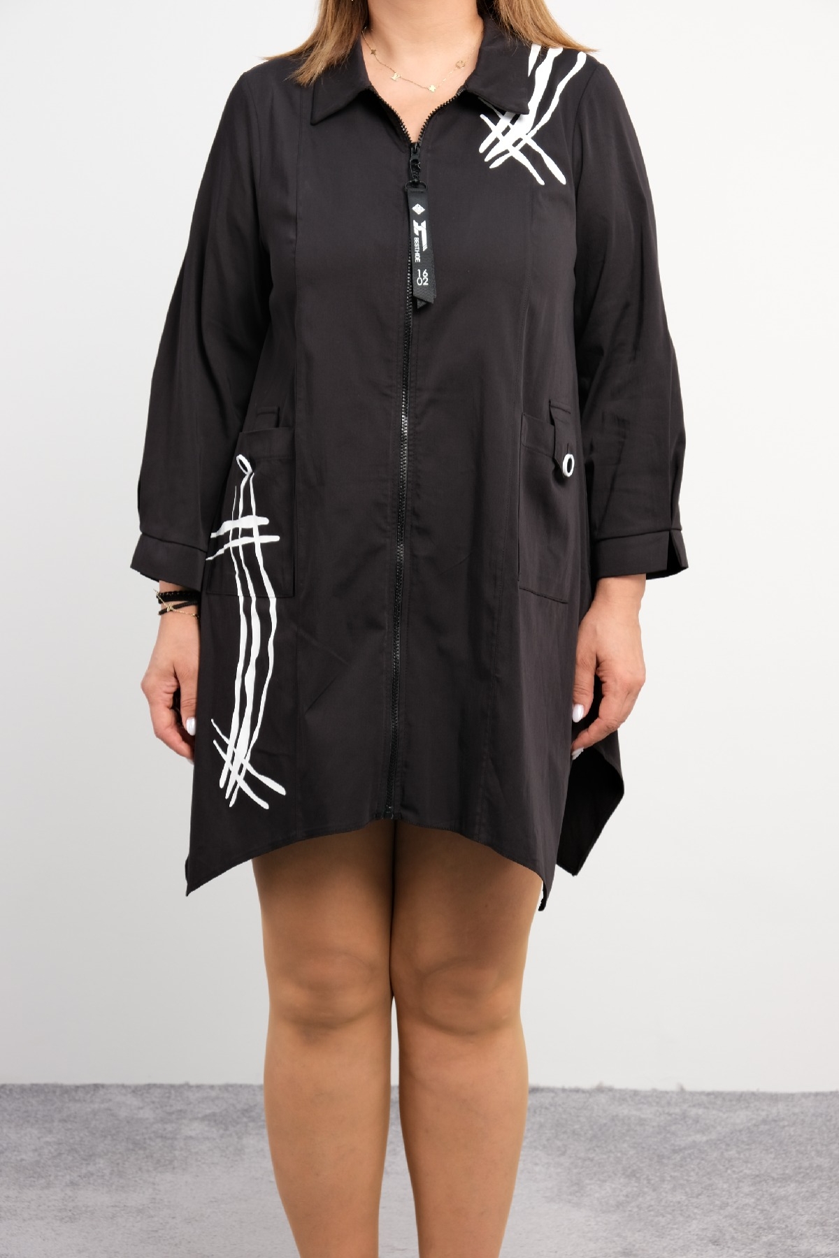 Casual Plus Size Dress-Black