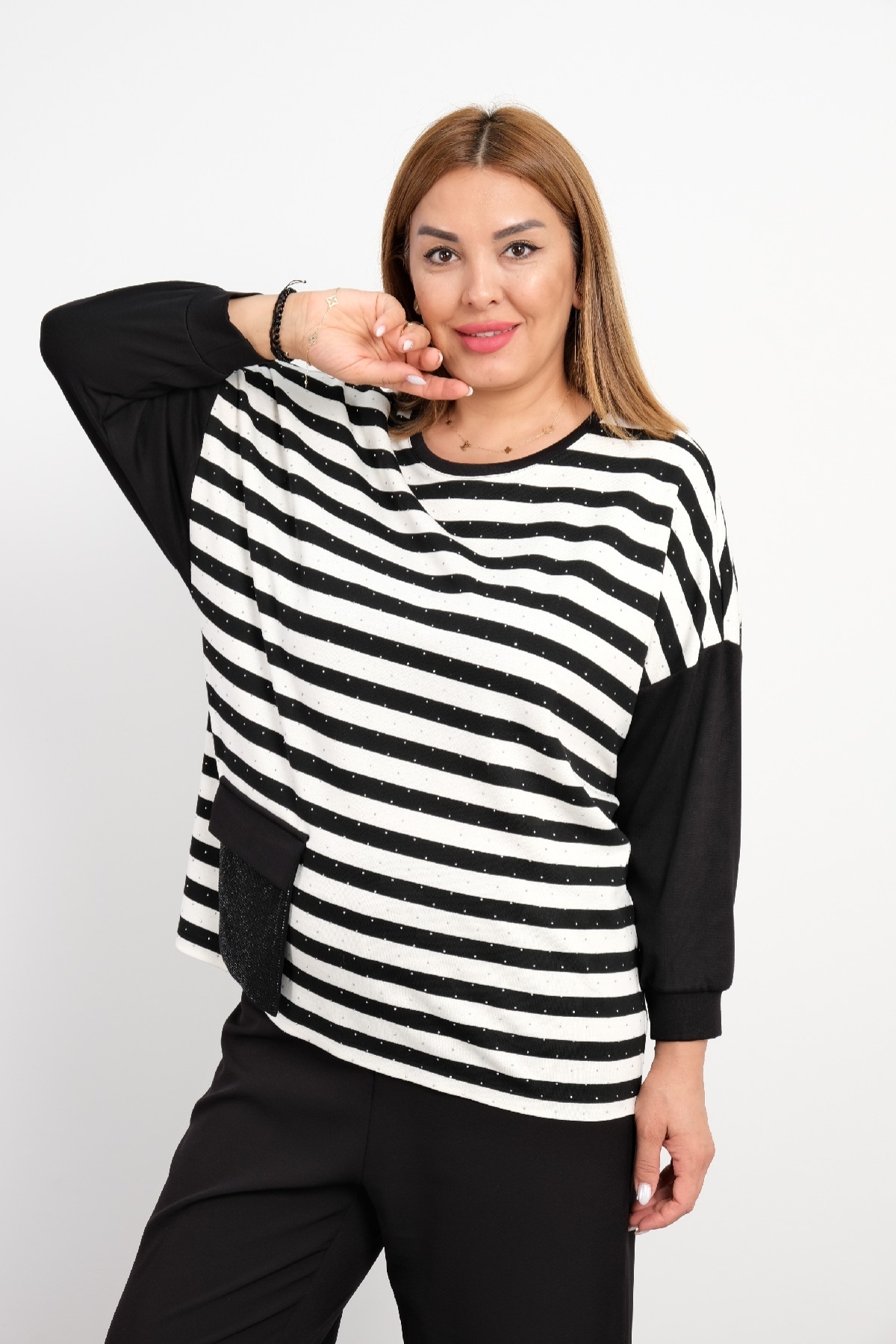 Plus Size Blouse-Black