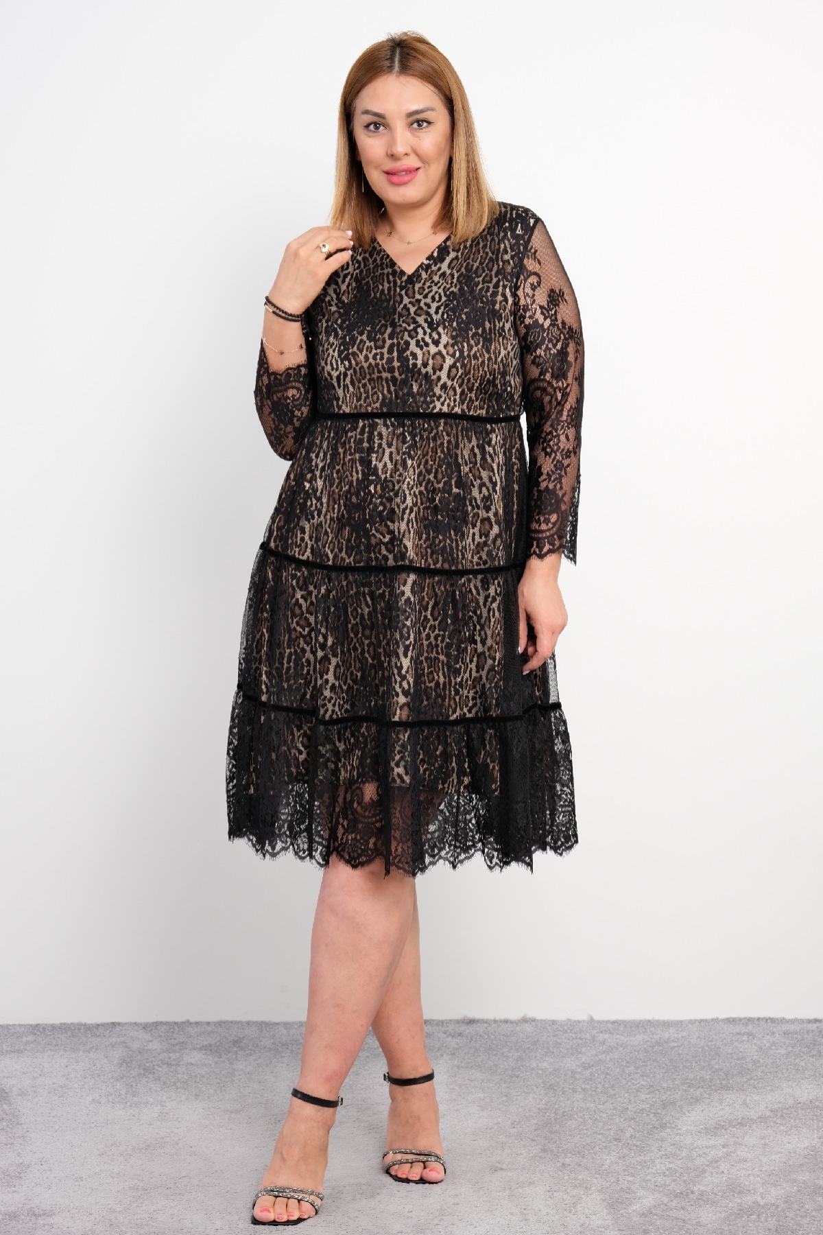 Casual Plus Size Dress-Black