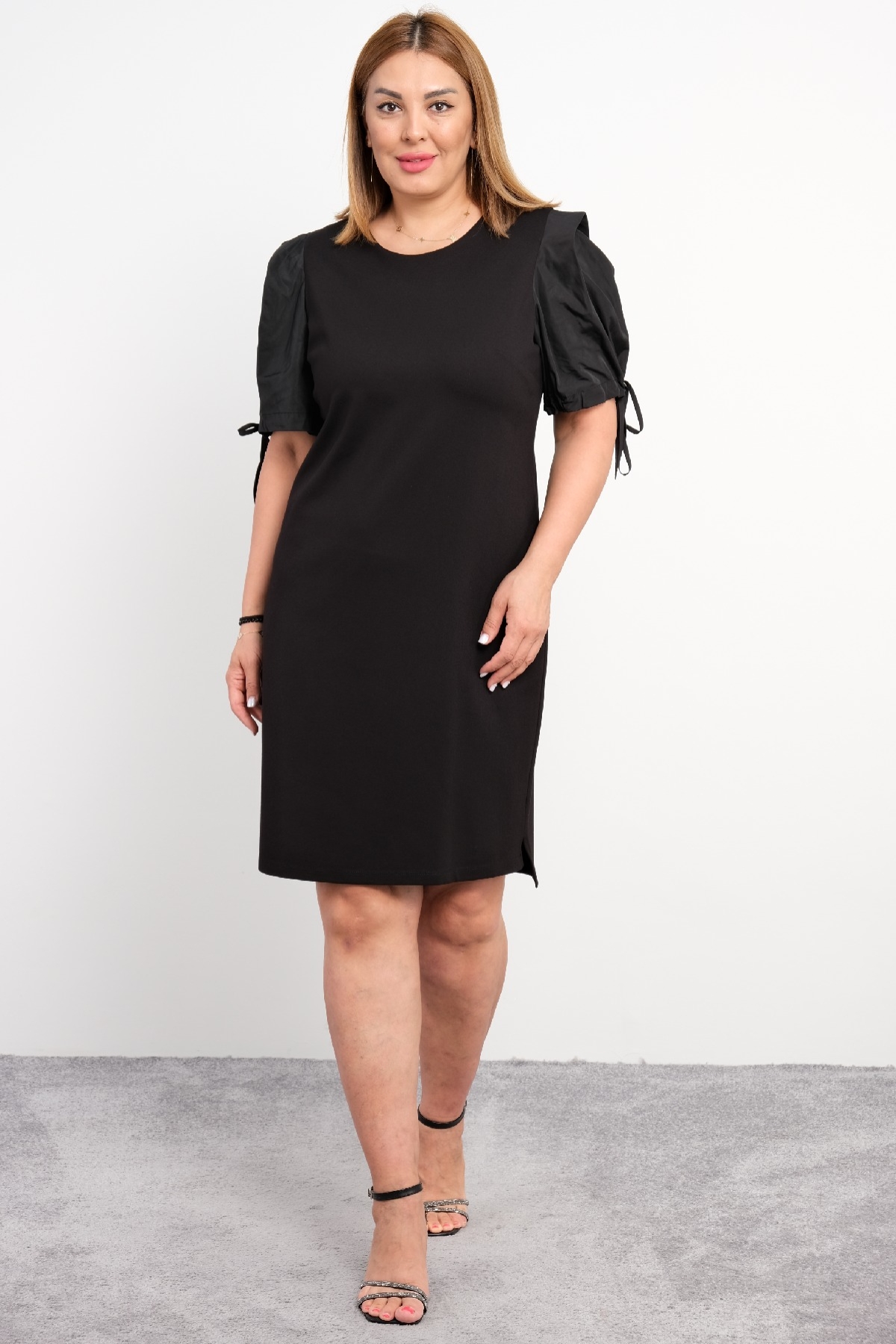 Casual Plus Size Dress-Black