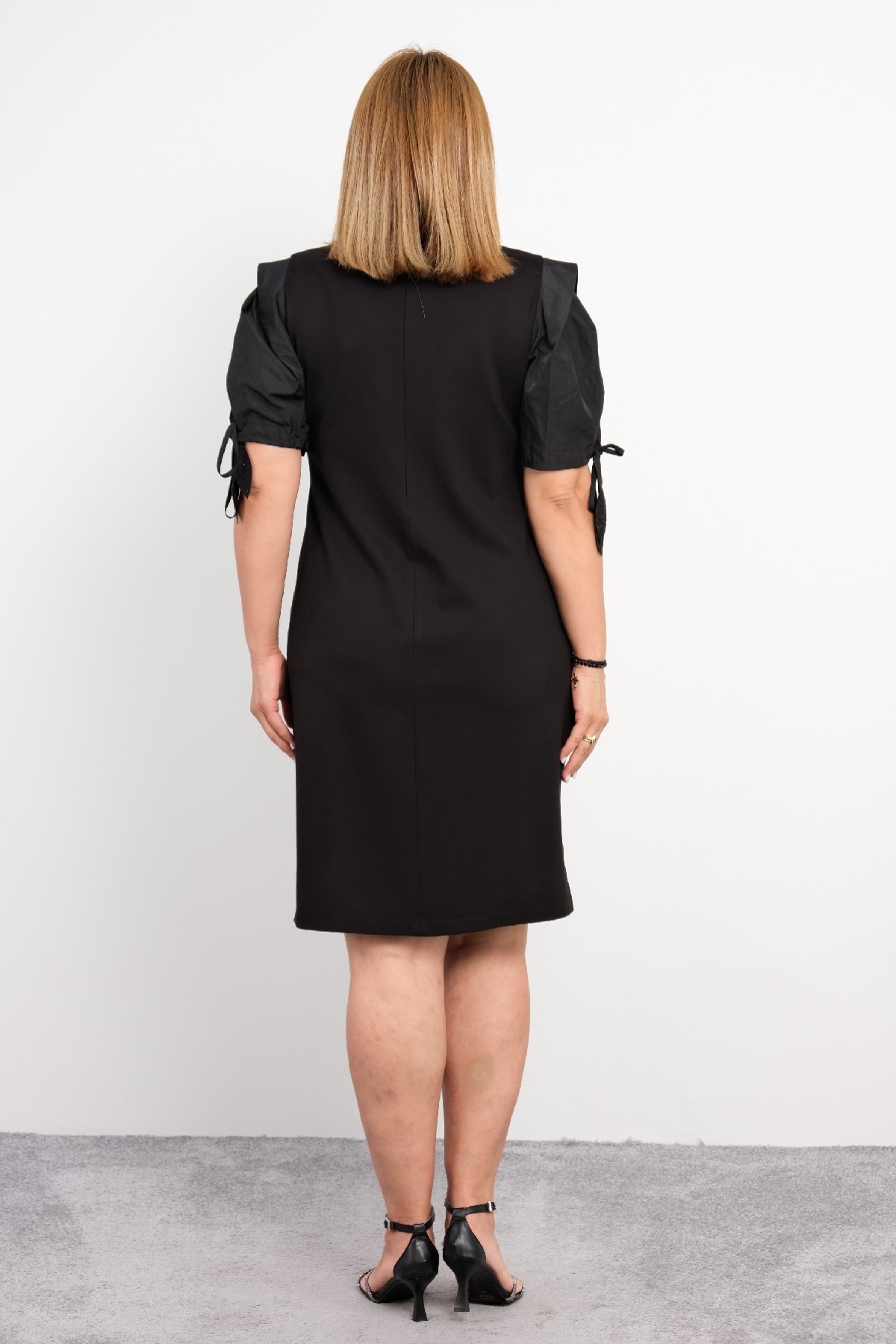 Casual Plus Size Dress-Black