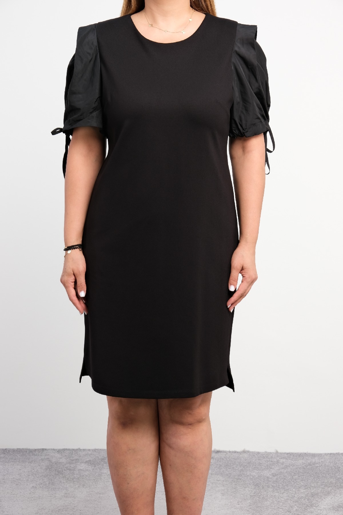 Casual Plus Size Dress-Black