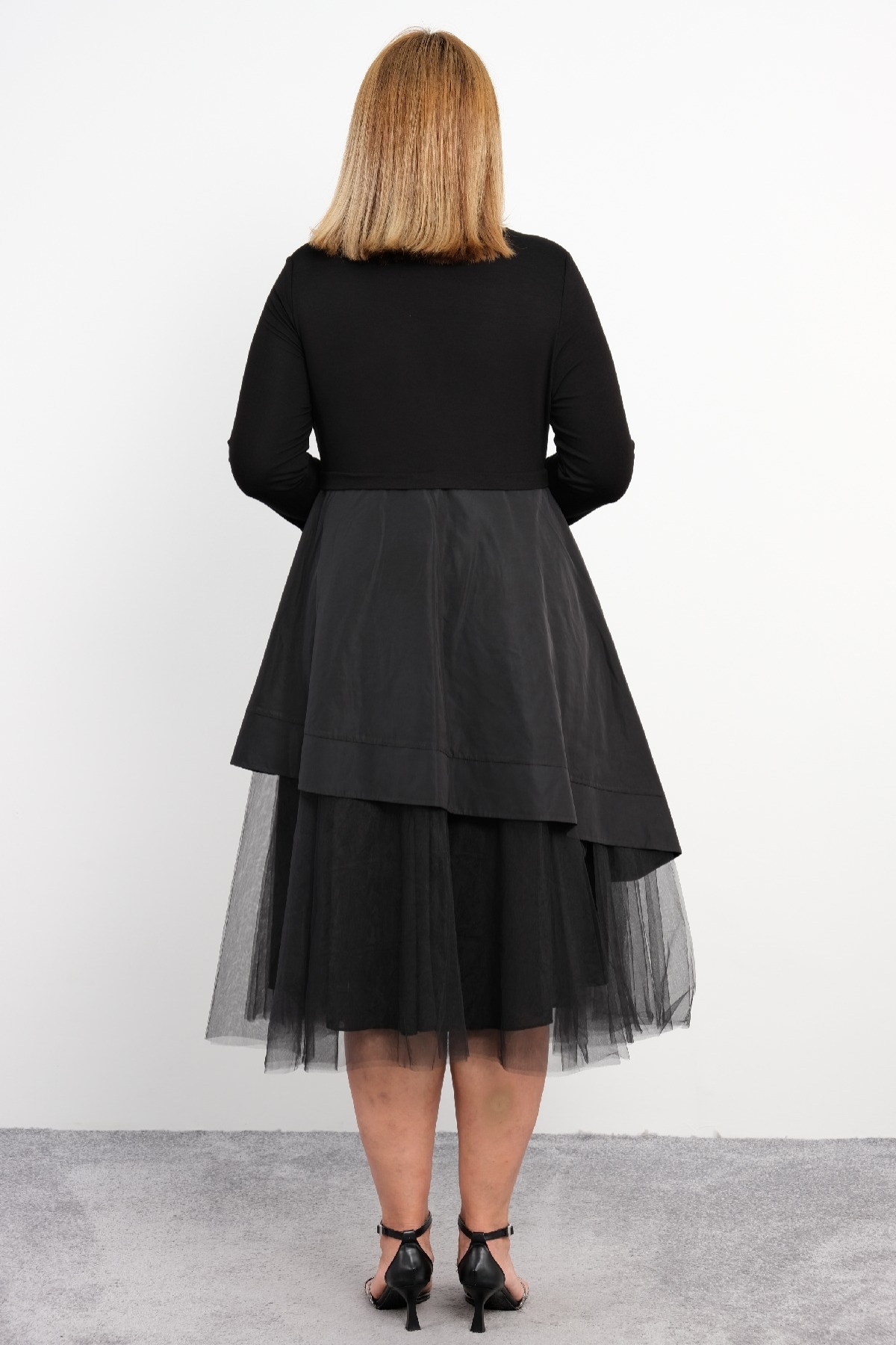 Casual Plus Size Dress-Black