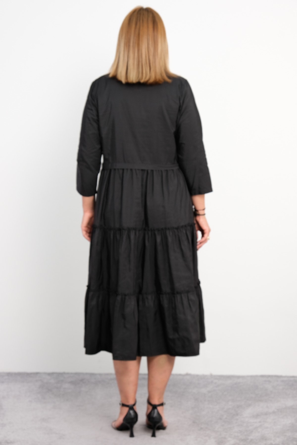 Casual Plus Size Dress-Black