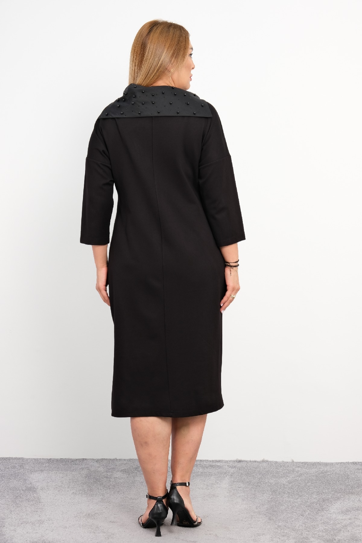 Casual Plus Size Dress-Black