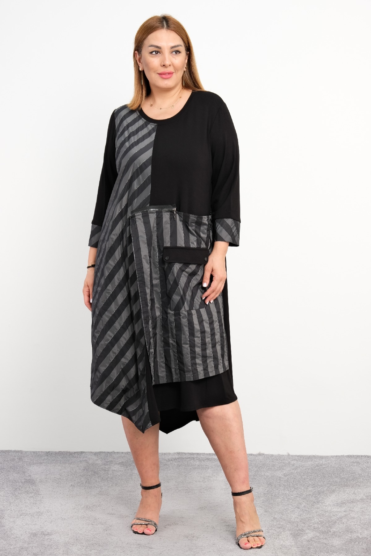 Plus Size Long Dress-Black