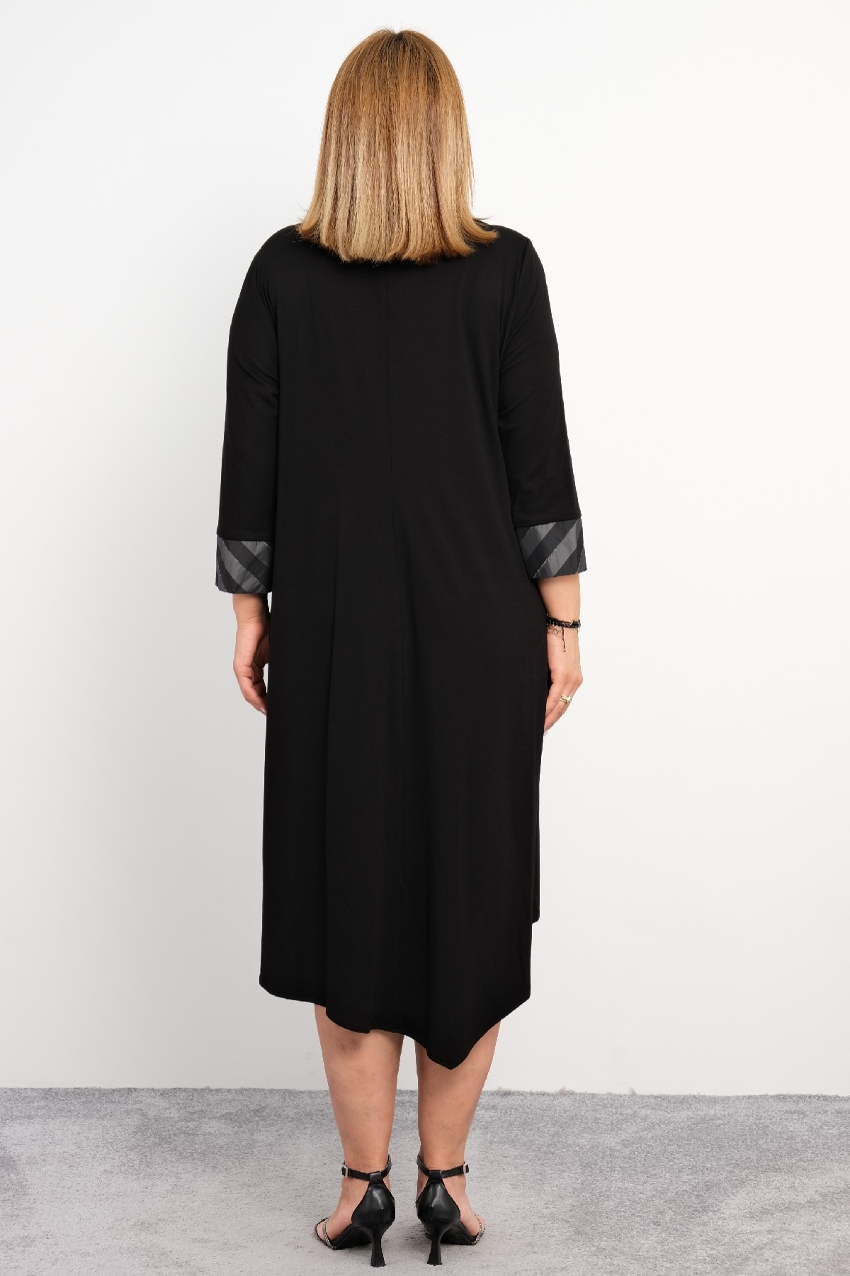 Plus Size Long Dress-Black