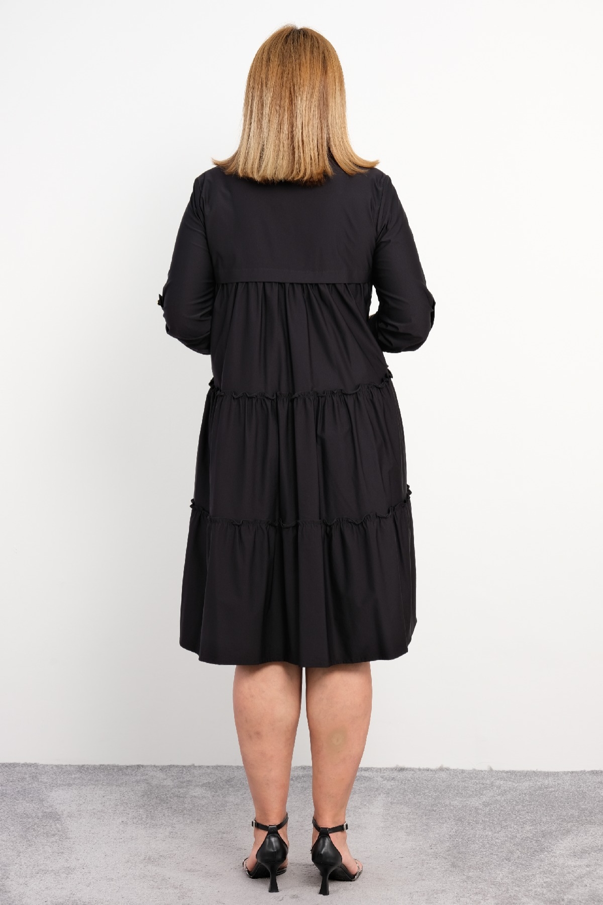 Casual Plus Size Dress-Black