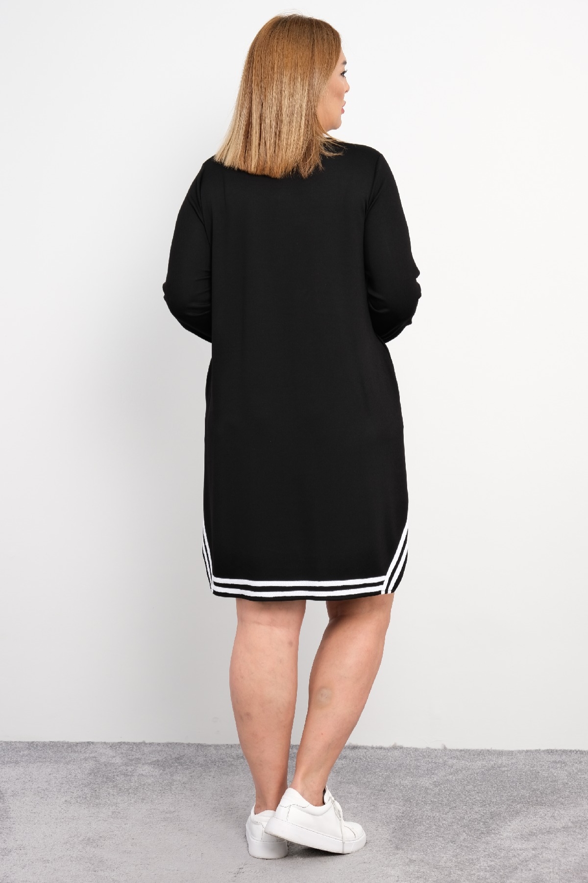 Casual Plus Size Dress-Black