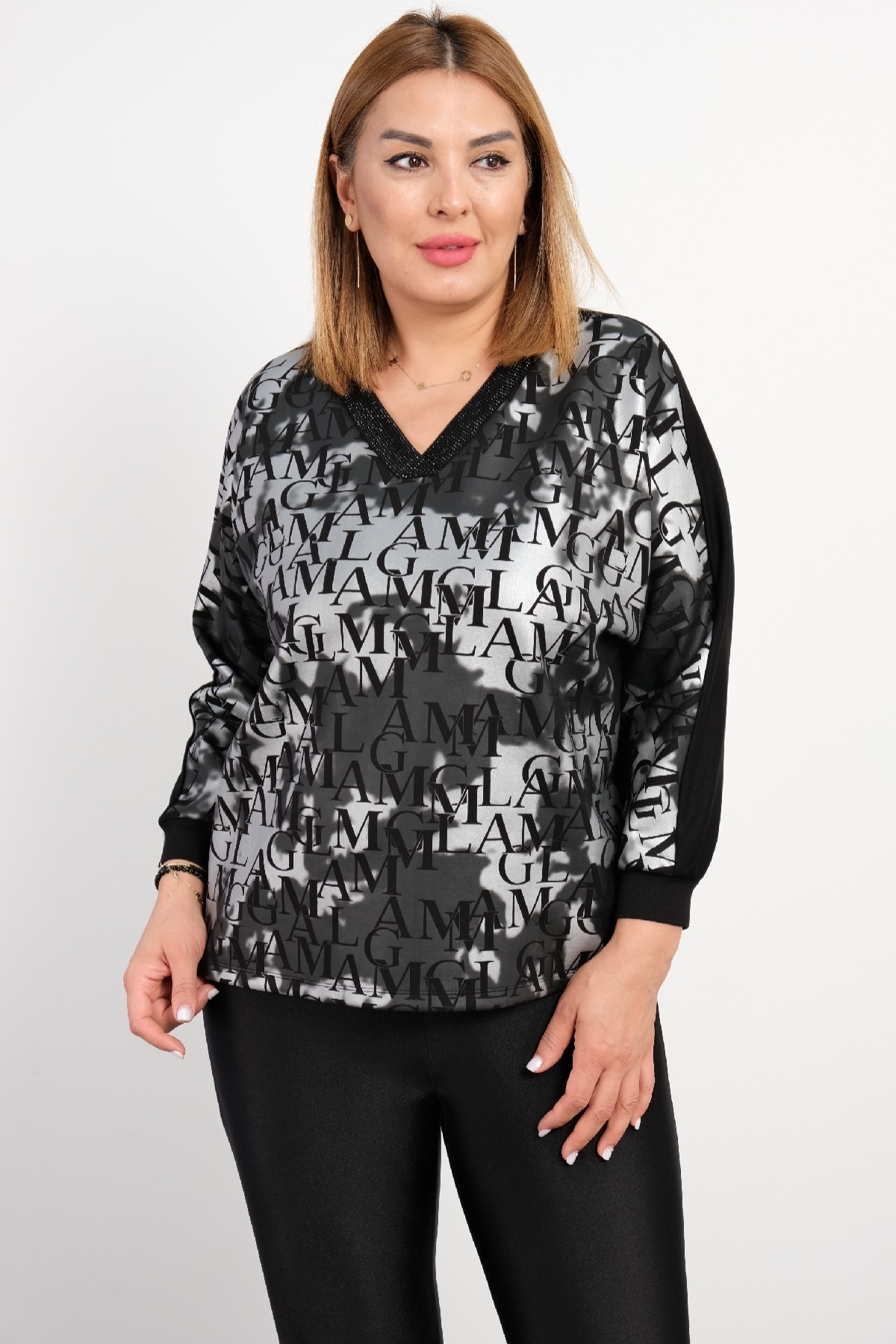 Plus Size Blouse-Black