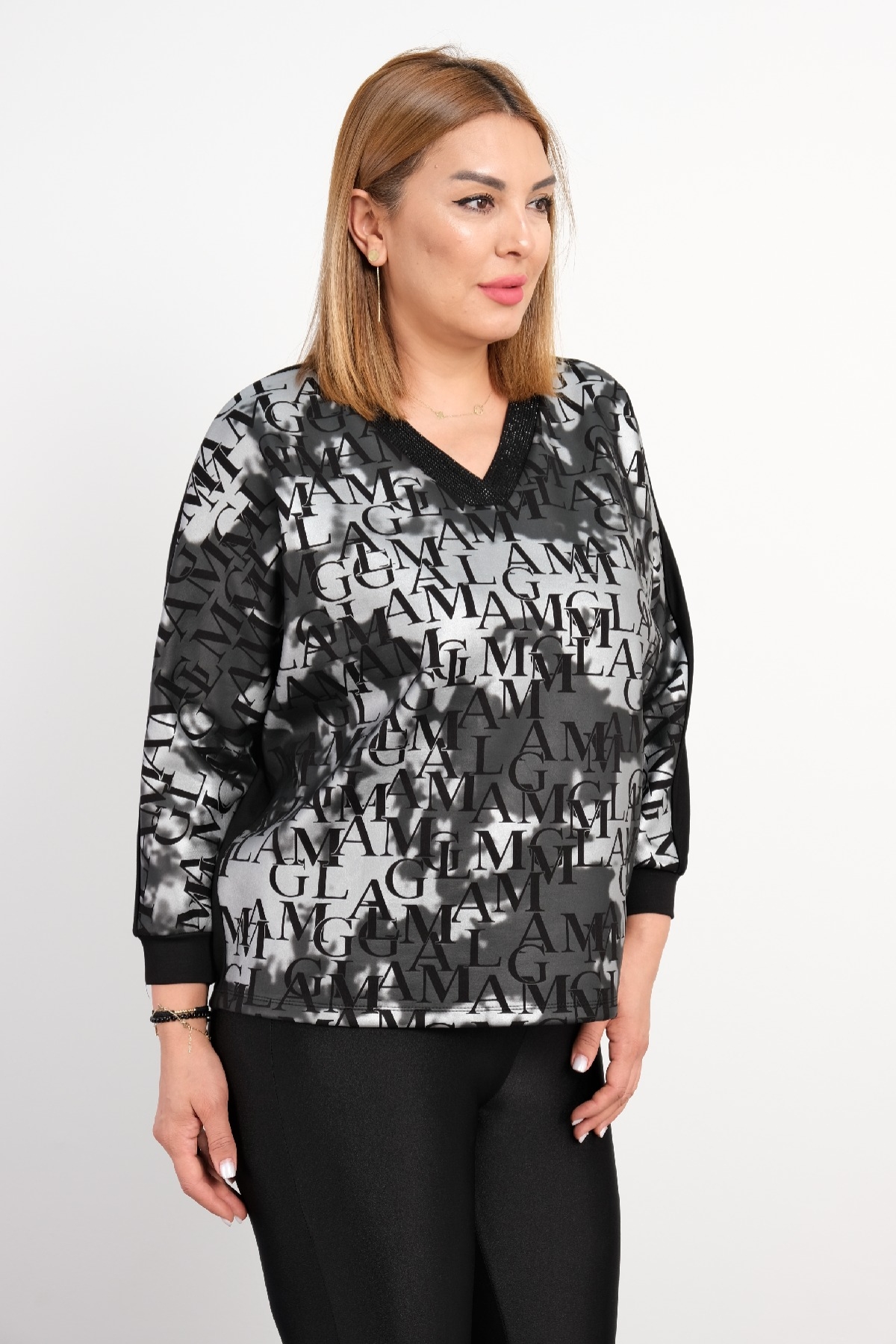 Plus Size Blouse-Black