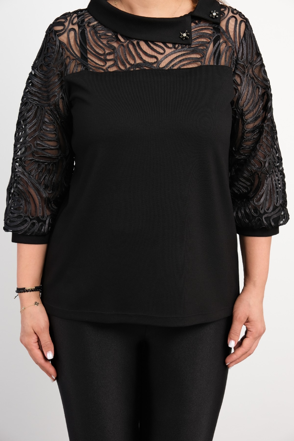 Plus Size Blouse-Black