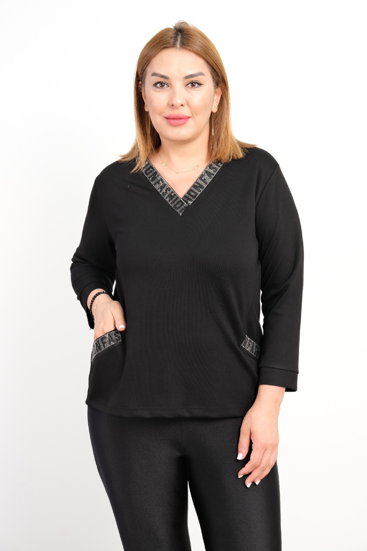 Plus Size Blouse-Black