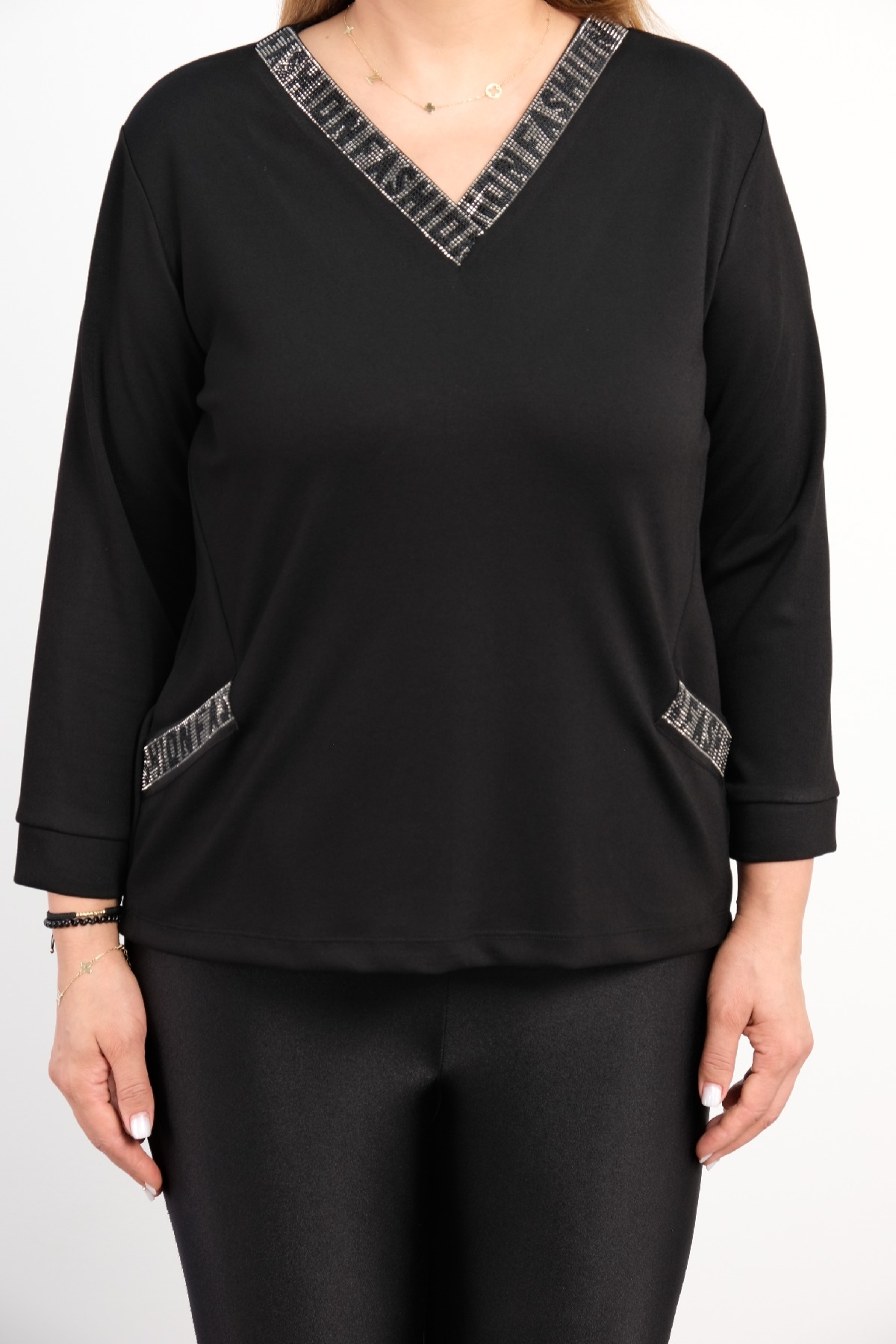 Plus Size Blouse-Black